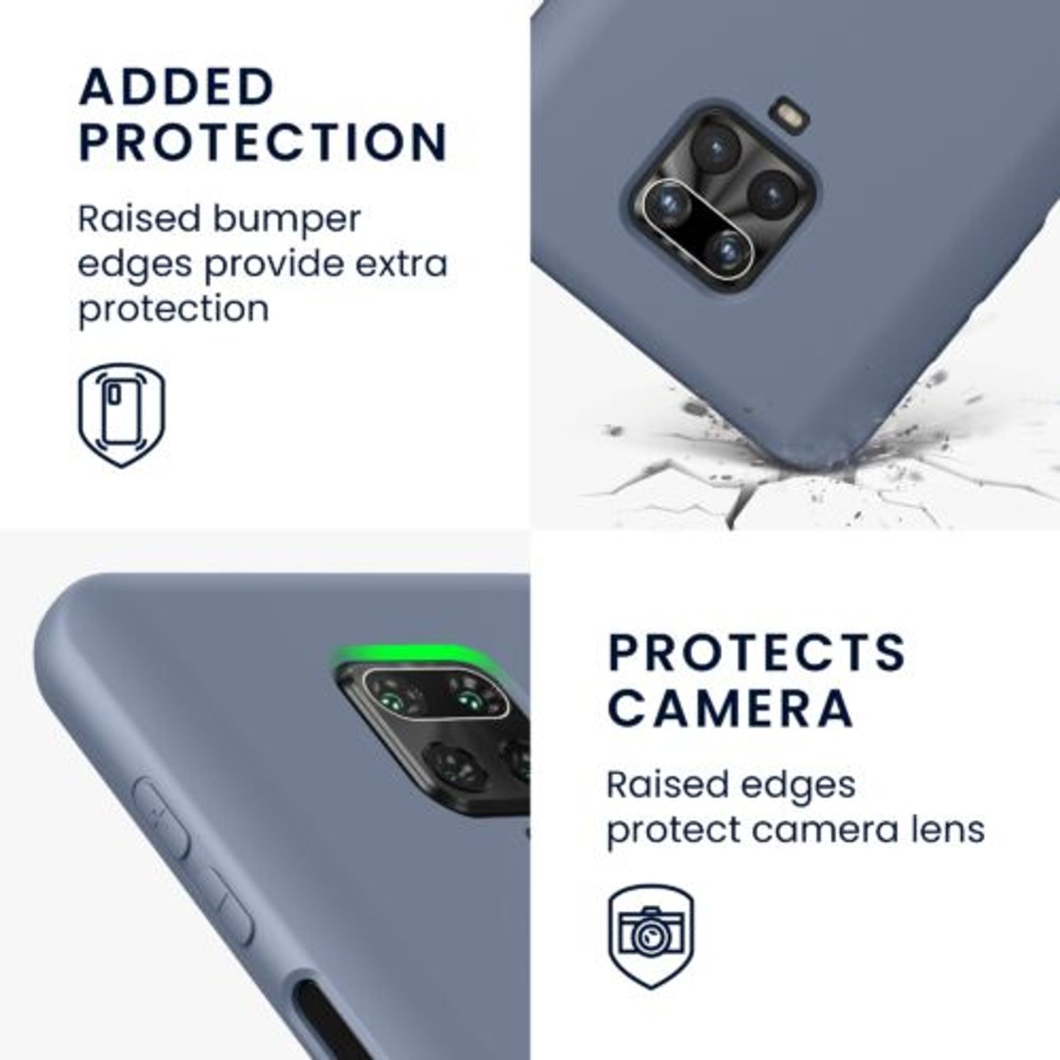 Husa Kwmobile pentru Xiaomi Redmi Note 9S/Redmi Note 9 Pro/Redmi Note 9 Pro Max, Silicon, Albastru, 56562.12 fotografia produsului View 3 L
