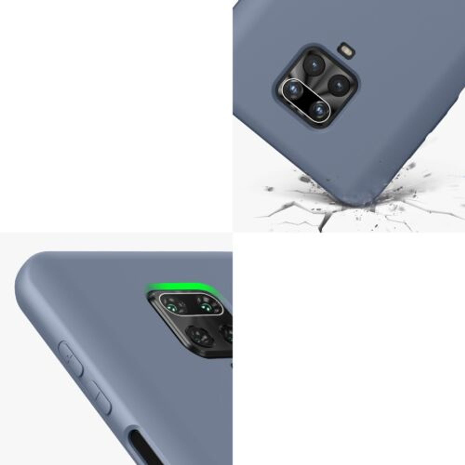 Husa Kwmobile pentru Xiaomi Redmi Note 9S/Redmi Note 9 Pro/Redmi Note 9 Pro Max, Silicon, Albastru, 56562.12 fotografia produsului View 7 L