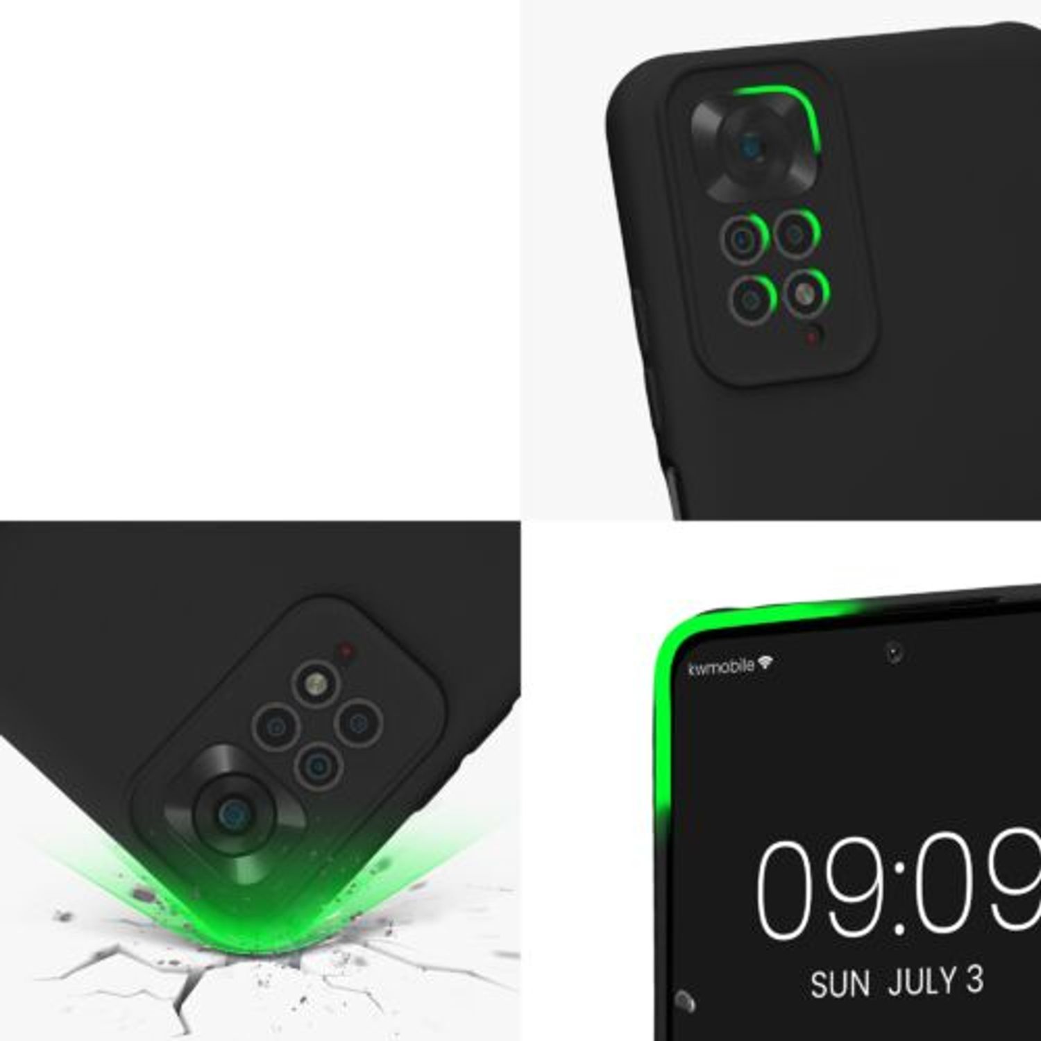 Husa Kwmobile pentru Xiaomi Redmi Note 11/Redmi Note 11s, Silicon, Negru, 57918.01 fotografia produsului View 7 L
