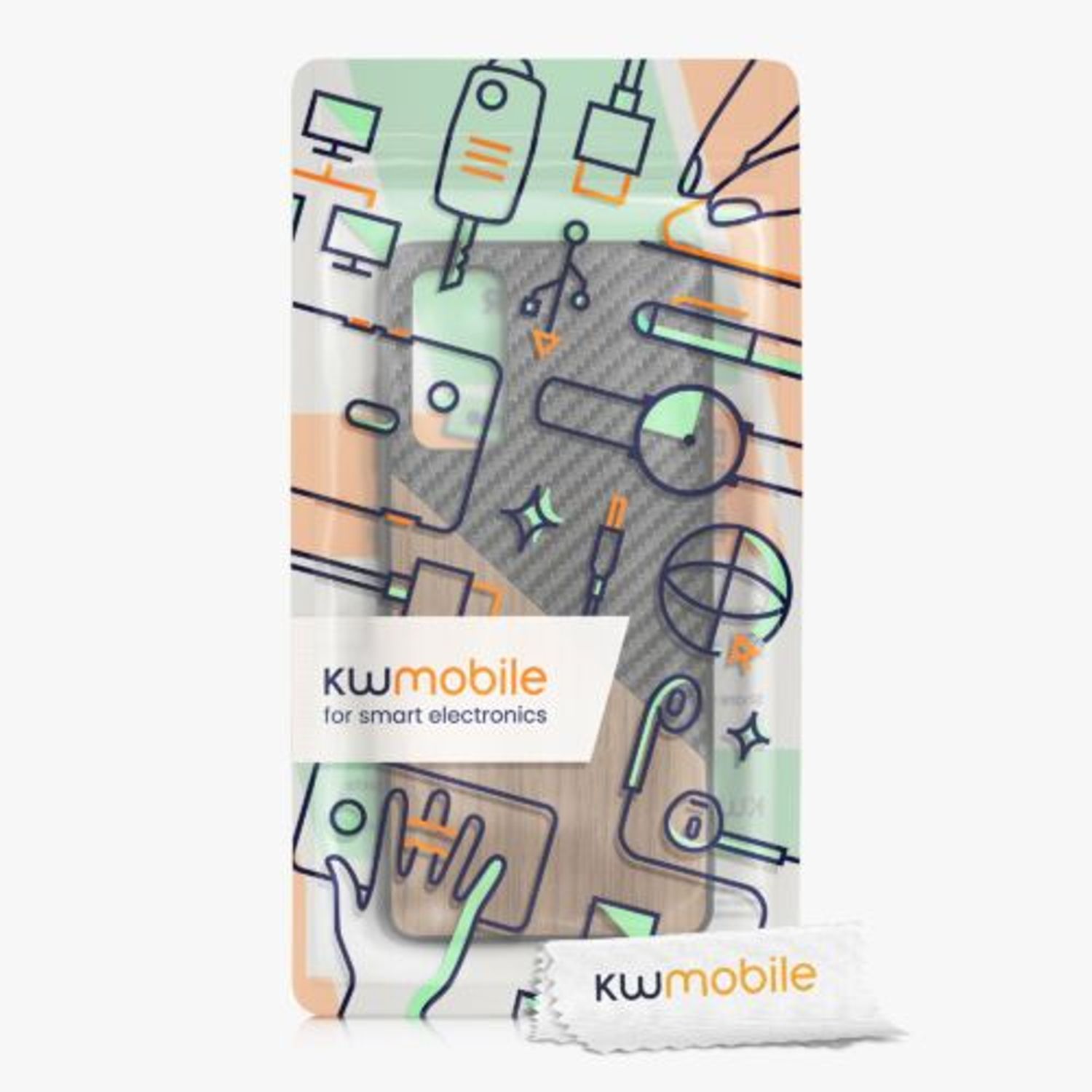 Husa Kwmobile pentru Samsung Galaxy S20 FE, Lemn, Maro/Negru, 58669.01 fotografia produsului View 6 L