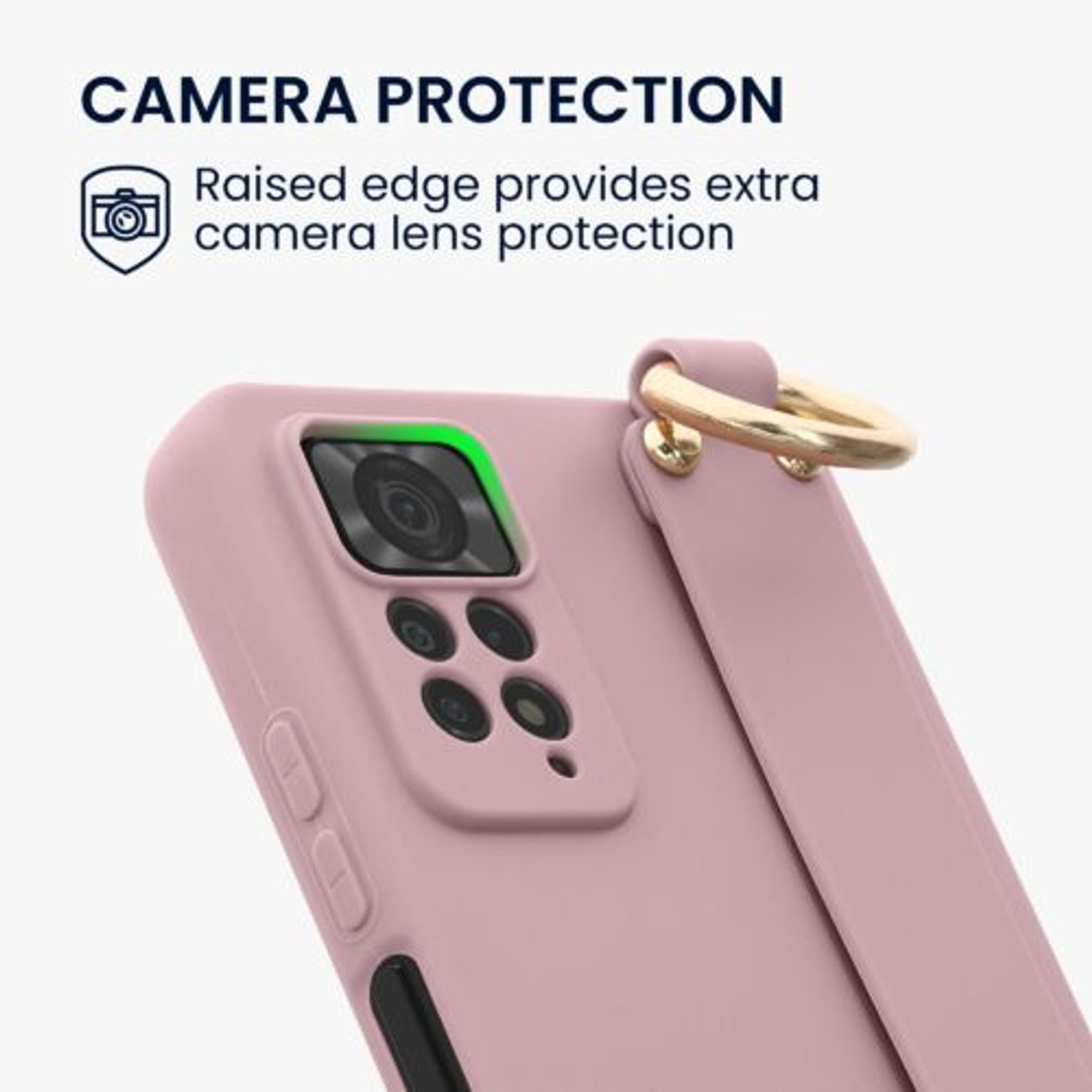 Husa Kwmobile pentru Xiaomi Redmi Note 11 Pro/Redmi Note 11 Pro 5G, Silicon, Roz, 58699.193 fotografia produsului View 3 L