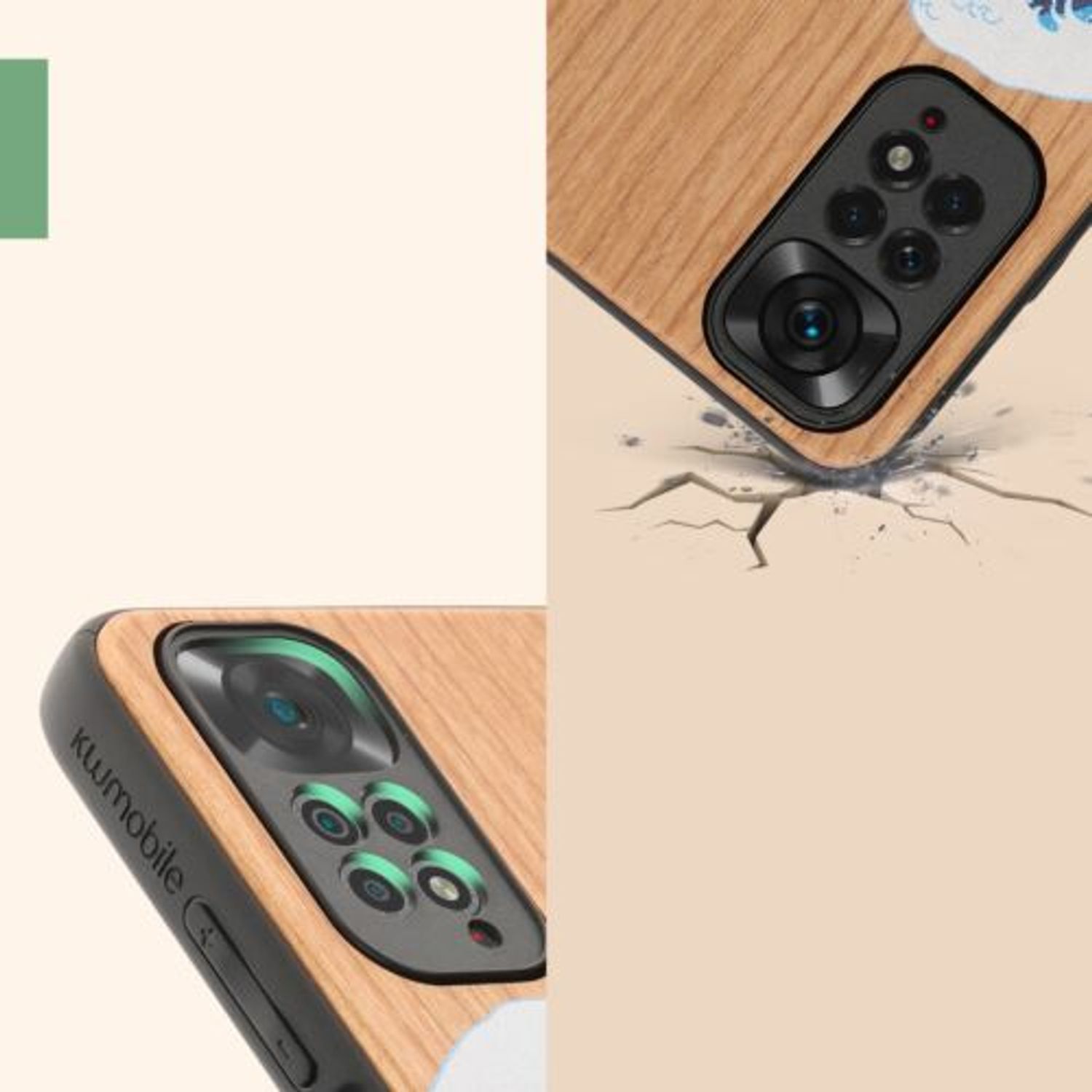 Husa Kwmobile pentru Xiaomi Redmi Note 11/Redmi Note 11s, Lemn, Multicolor, 57386.02 fotografia produsului View 8 L