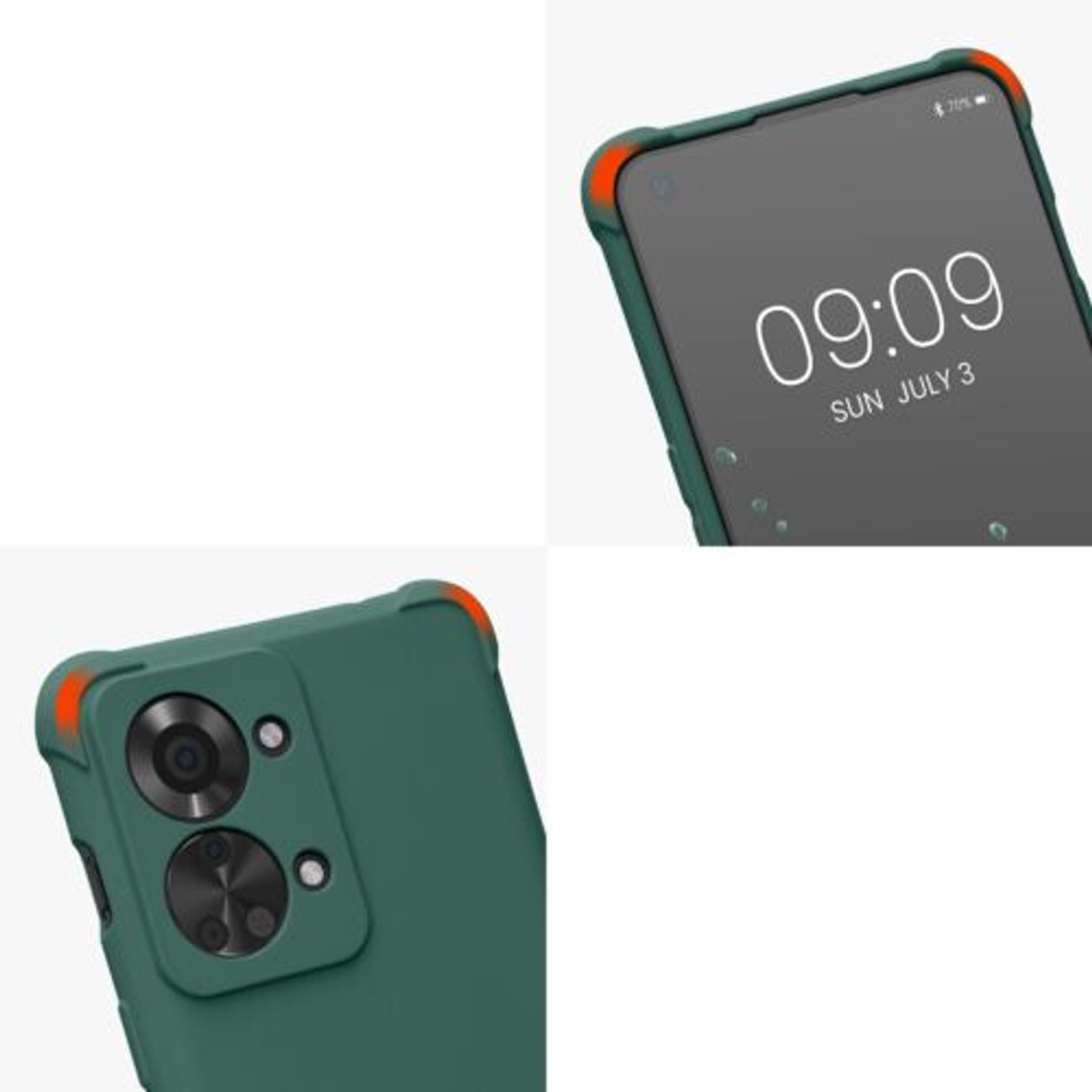 Husa Kwmobile pentru OnePlus Nord 2T, Silicon, Verde, 58770.80 fotografia produsului View 8 L