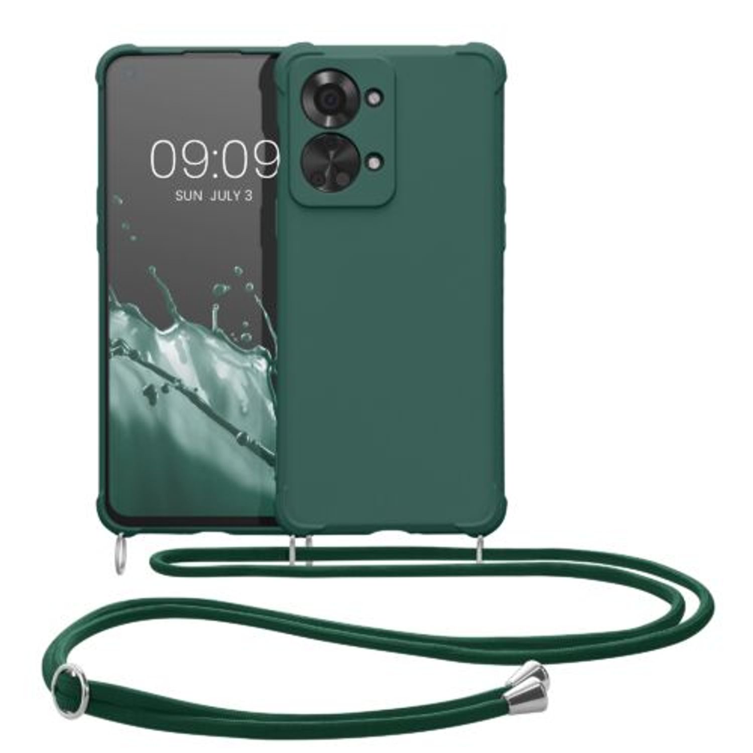 Husa Kwmobile pentru OnePlus Nord 2T, Silicon, Verde, 58770.80 fotografia produsului