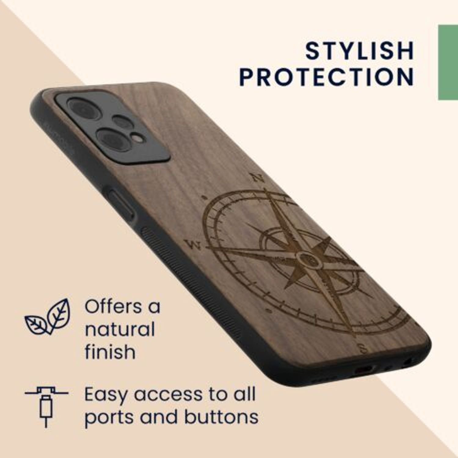 Husa Kwmobile pentru OnePlus Nord CE 2 Lite 5G, Lemn, Maro, 58763.01 fotografia produsului View 6 L
