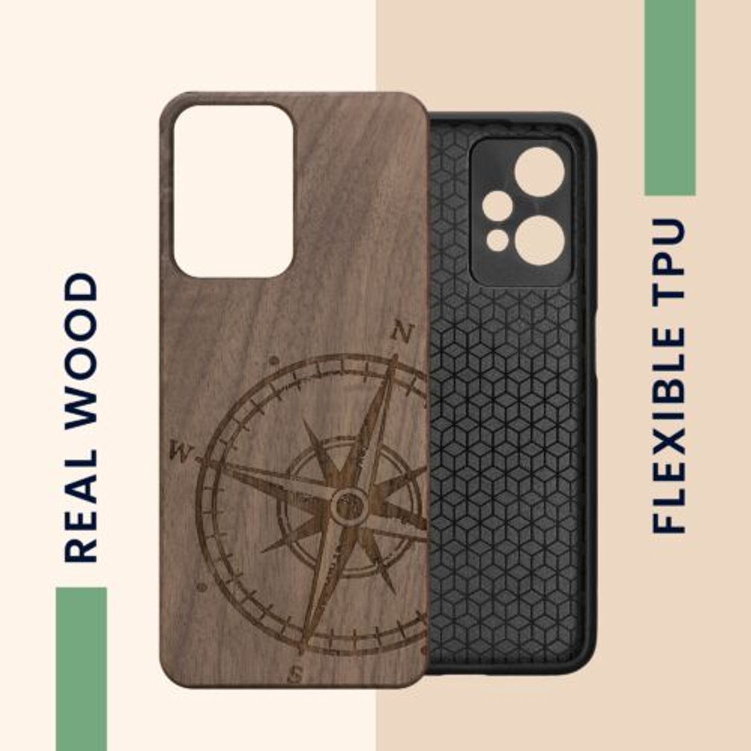 Husa Kwmobile pentru OnePlus Nord CE 2 Lite 5G, Lemn, Maro, 58763.01 fotografia produsului View 4 L