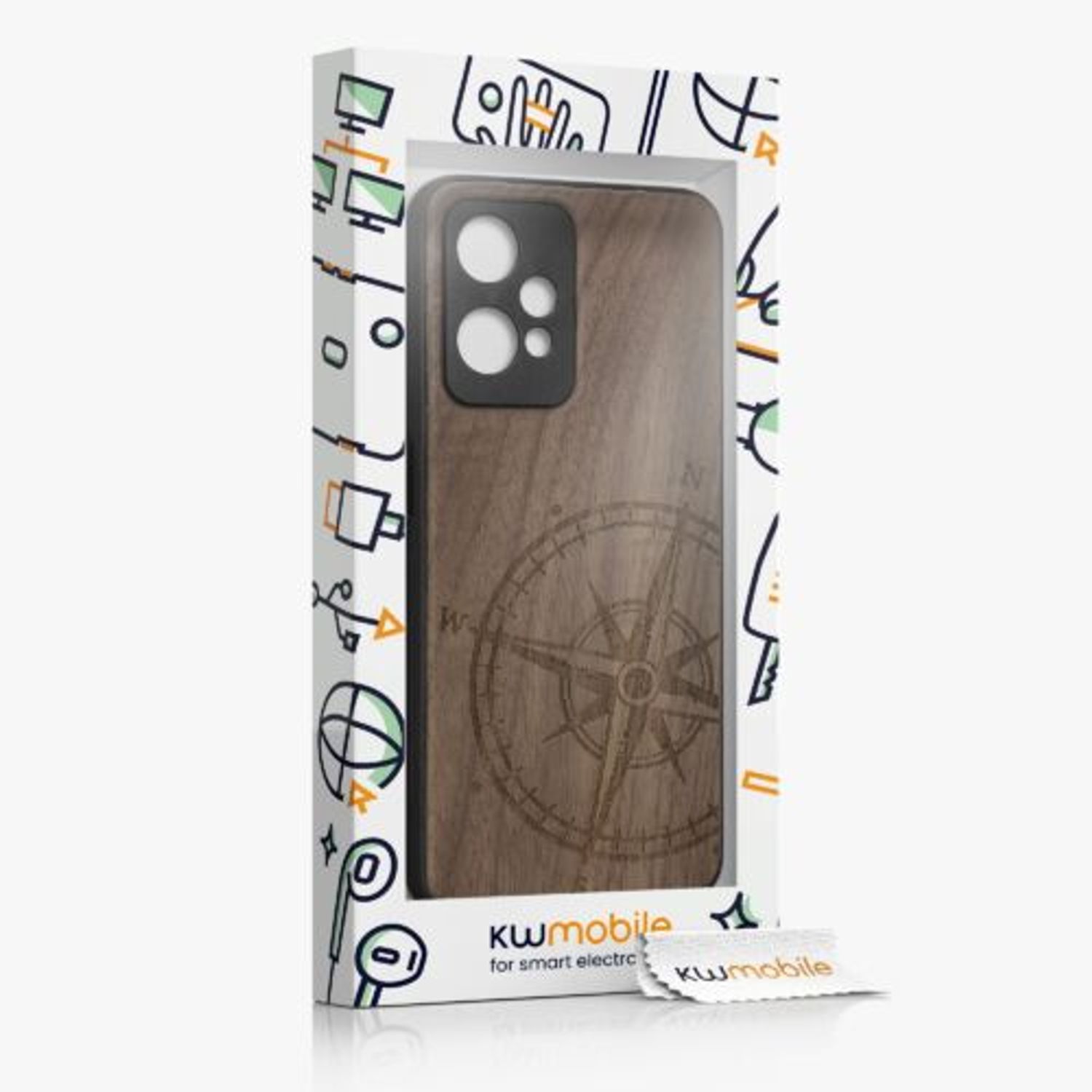 Husa Kwmobile pentru OnePlus Nord CE 2 Lite 5G, Lemn, Maro, 58763.01 fotografia produsului View 7 L