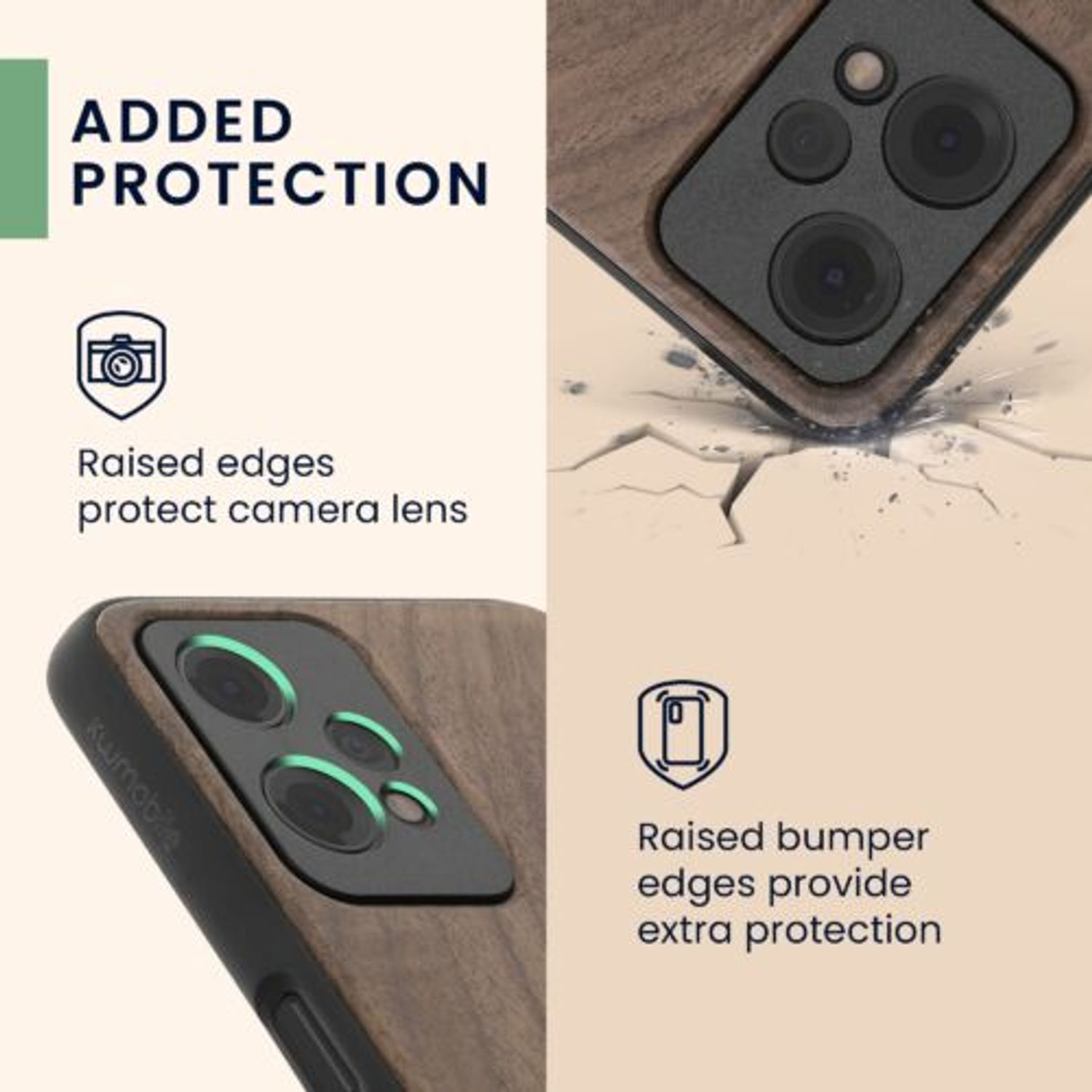 Husa Kwmobile pentru OnePlus Nord CE 2 Lite 5G, Lemn, Maro, 58763.01 fotografia produsului View 3 L