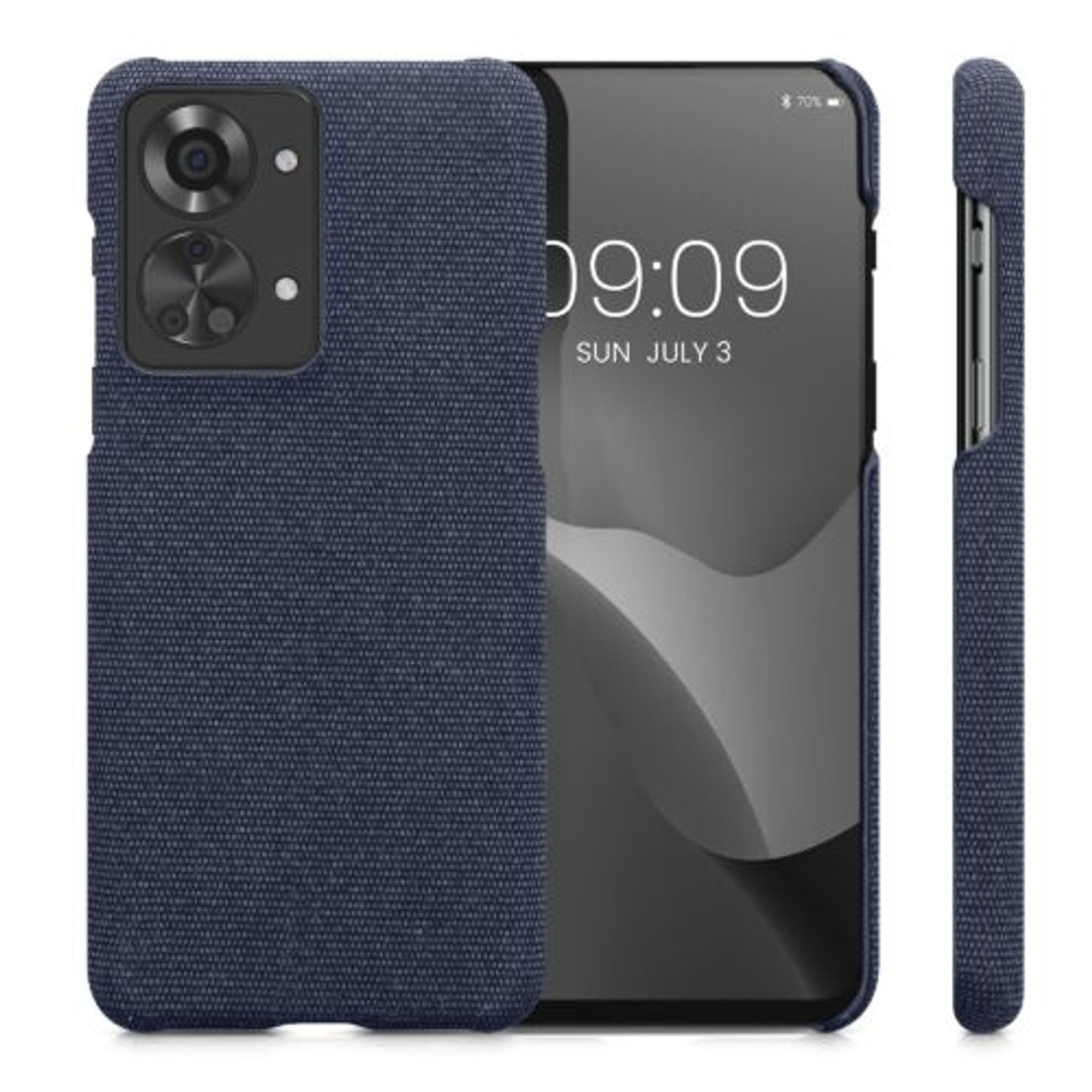 Husa Kwmobile pentru OnePlus Nord 2T, Textil, Albastru, 58768.17 fotografia produsului