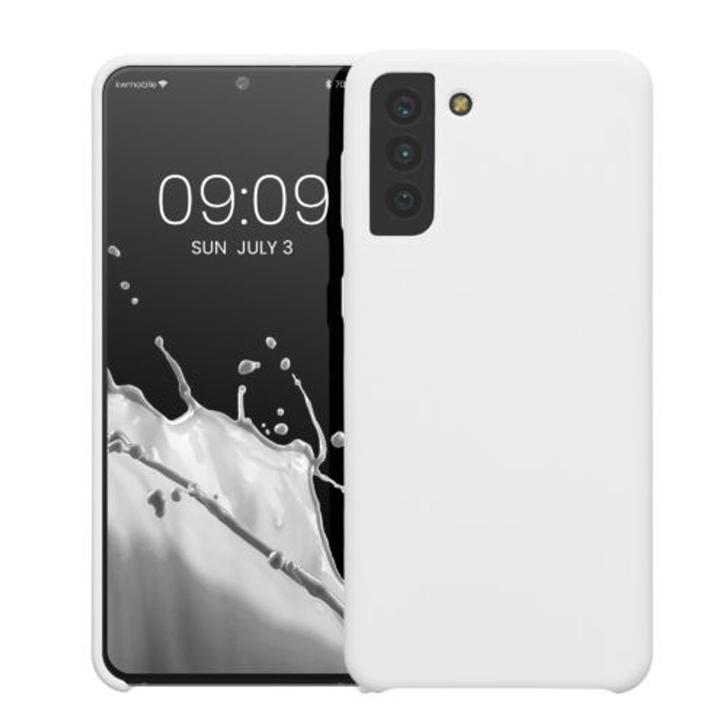 Husa Kwmobile pentru Samsung Galaxy S21 Plus, Silicon, Alb, 54066.48 fotografia produsului
