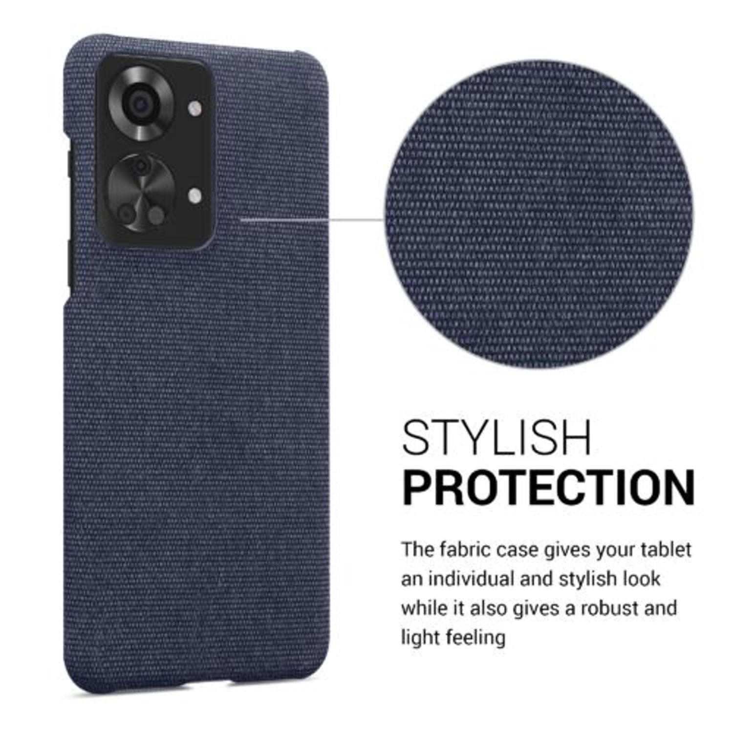 Husa Kwmobile pentru OnePlus Nord 2T, Textil, Albastru, 58768.17 fotografia produsului View 3 L