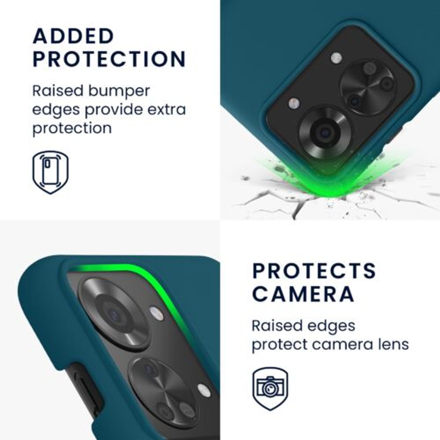 Husa Kwmobile pentru OnePlus Nord 2T, Silicon, Verde, 58764.57 fotografia produsului View 3 L
