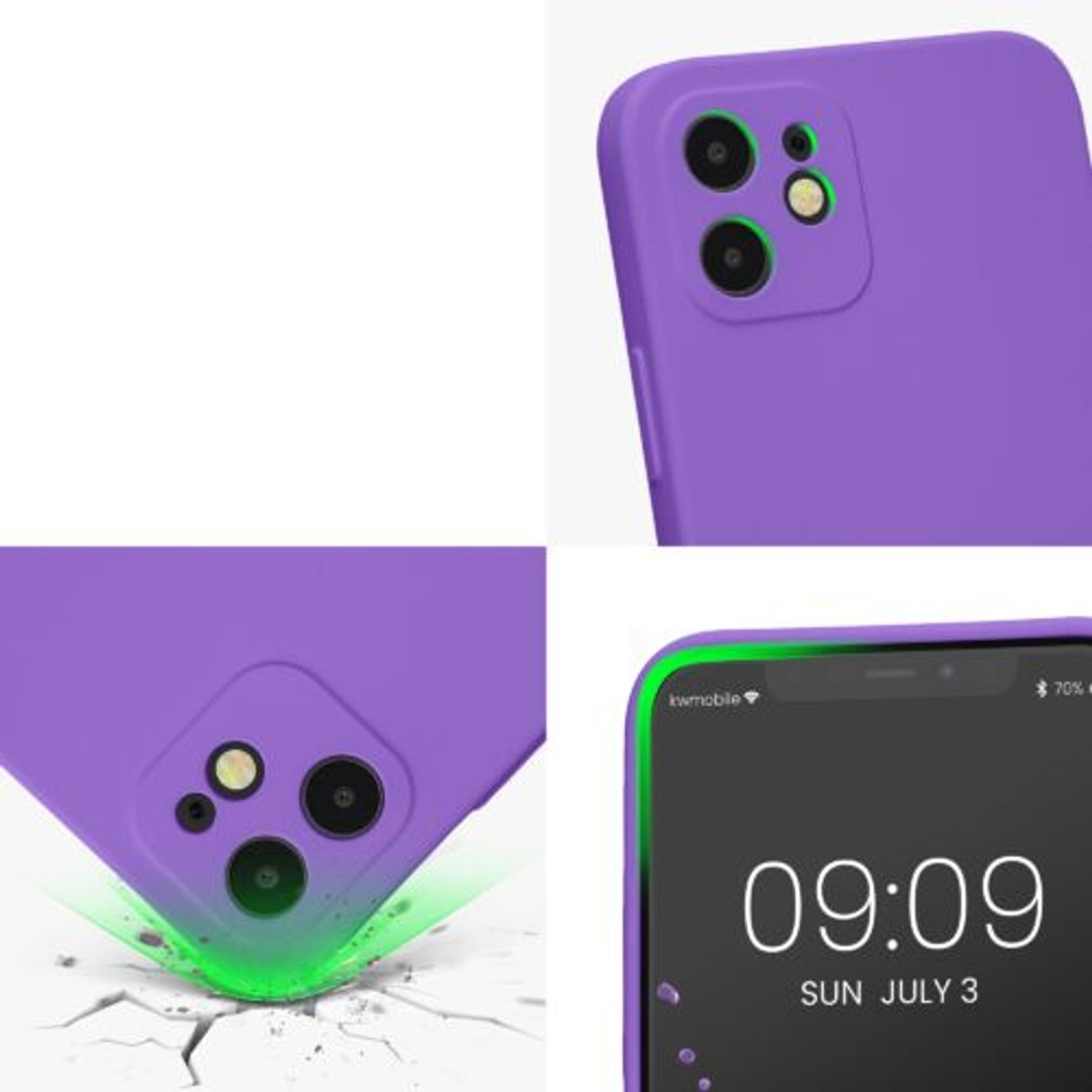 Husa Kwmobile pentru Apple iPhone 12/iPhone 12 Pro, Silicon, Mov, 58951.221 fotografia produsului View 8 L