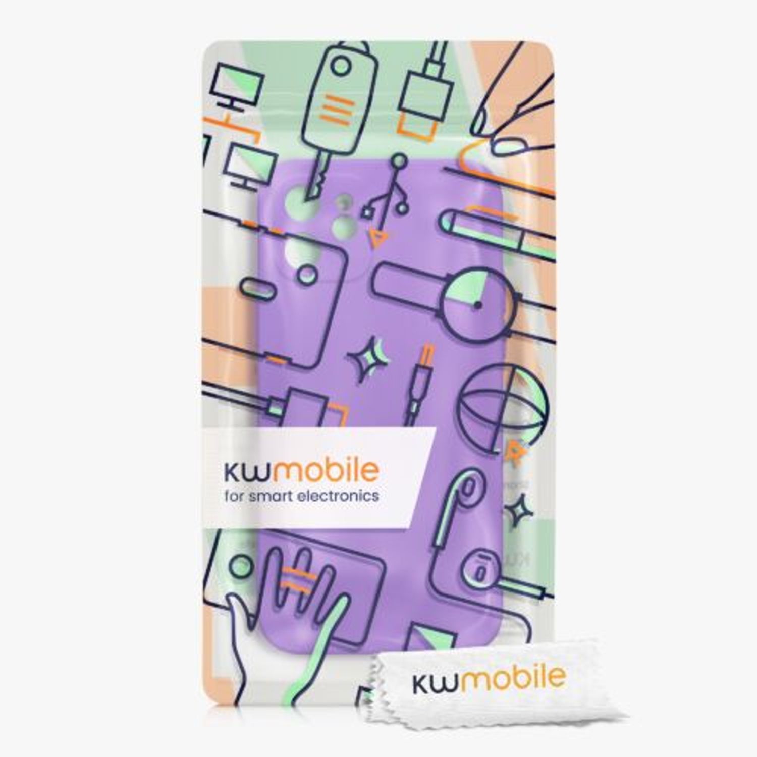 Husa Kwmobile pentru Apple iPhone 12/iPhone 12 Pro, Silicon, Mov, 58951.221 fotografia produsului View 7 L