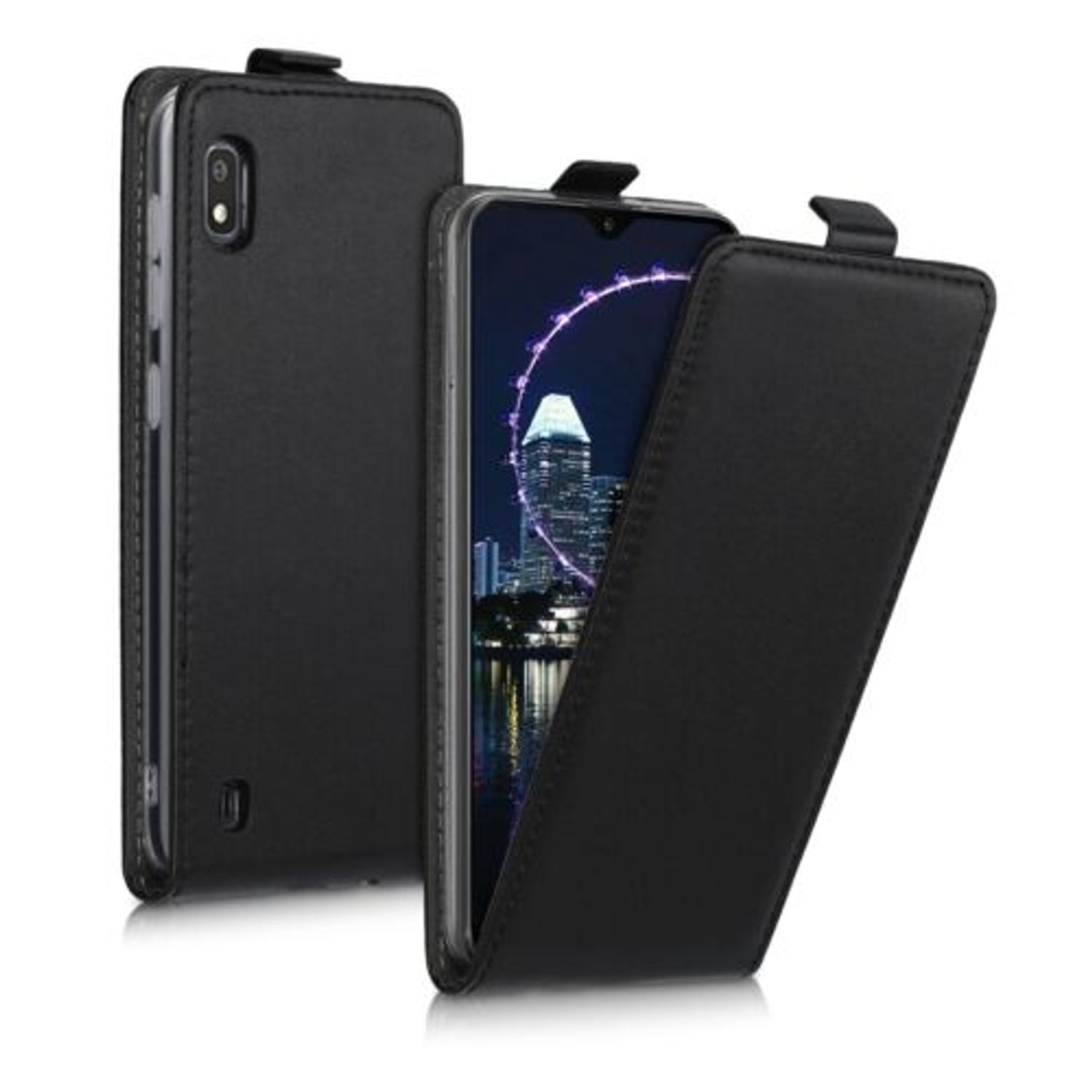 Husa pentru Samsung Galaxy A10, Piele ecologica, Negru, 49823.01 fotografia produsului View 2 L