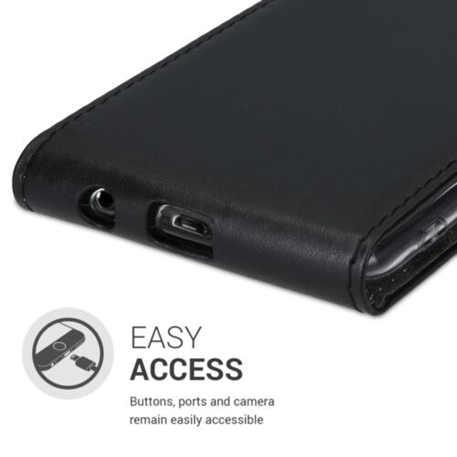 Husa pentru Samsung Galaxy A10, Piele ecologica, Negru, 49823.01 fotografia produsului View 5 L