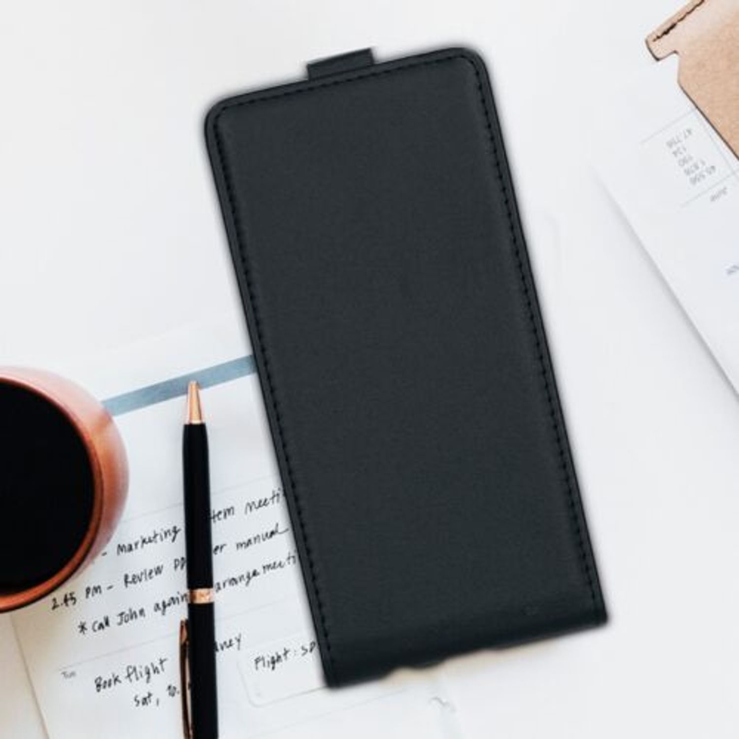 Husa pentru Samsung Galaxy A10, Piele ecologica, Negru, 49823.01 fotografia produsului View 3 L