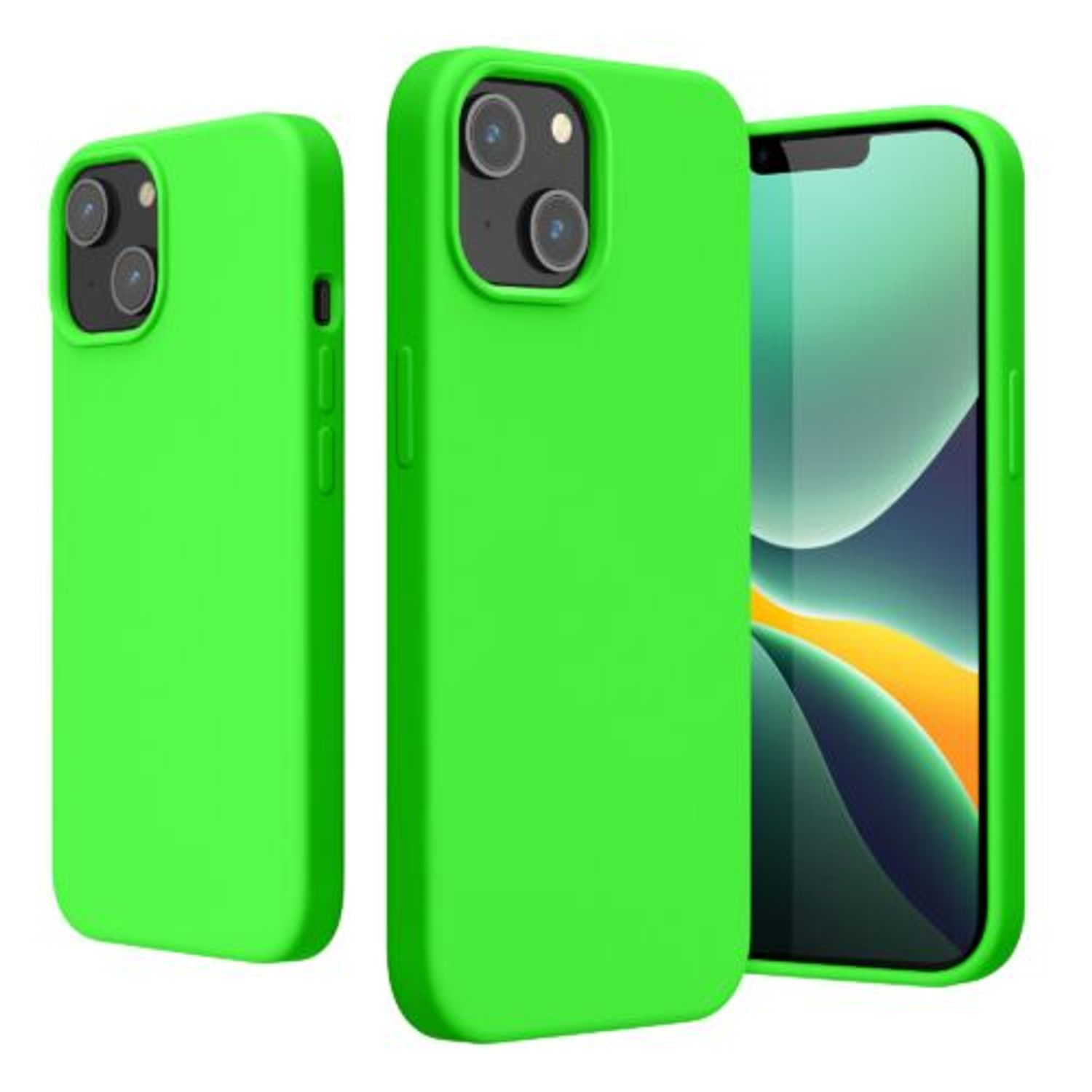 Husa Kwmobile pentru Apple iPhone 14, Silicon, Verde, 59071.159 fotografia produsului