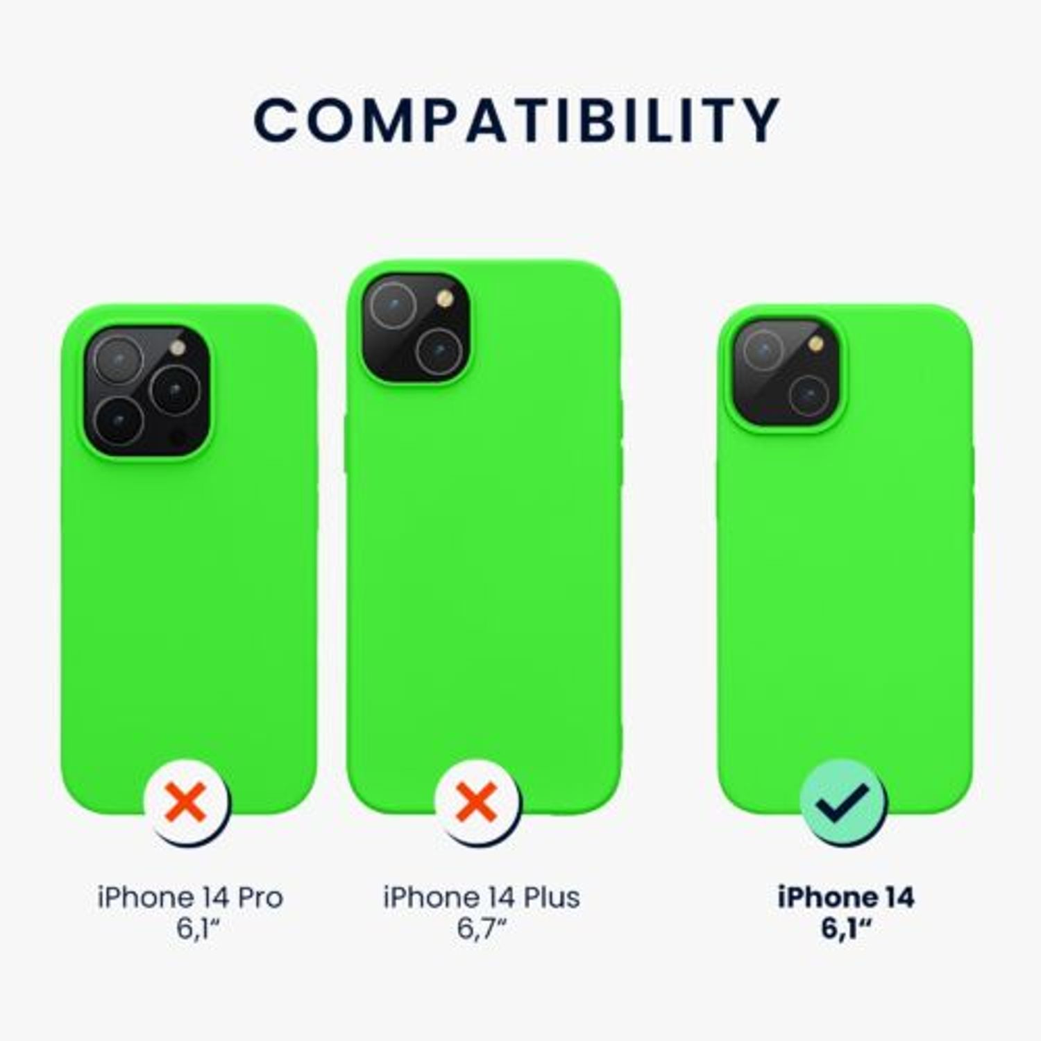 Husa Kwmobile pentru Apple iPhone 14, Silicon, Verde, 59071.159 fotografia produsului View 2 L