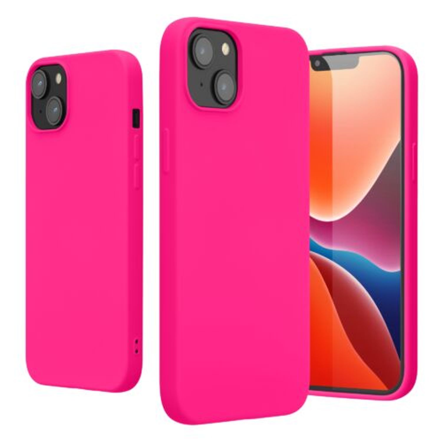 Husa Kwmobile pentru Apple iPhone 14 Plus, Silicon, Roz, 59080.77 fotografia produsului