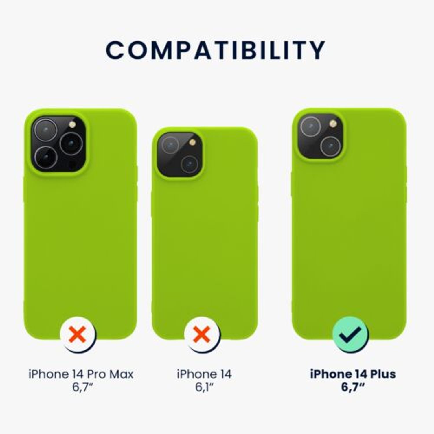 Husa Kwmobile pentru Apple iPhone 14 Plus, Silicon, Verde, 59076.75 fotografia produsului View 2 L