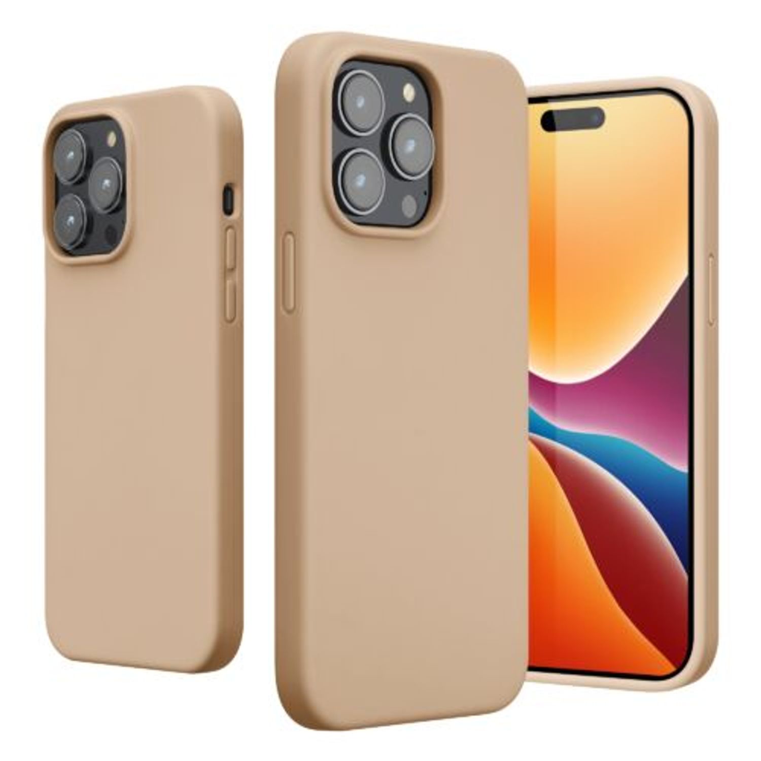 Husa Kwmobile pentru Apple iPhone 14 Pro Max, Silicon, Crem, 59074.154 fotografia produsului