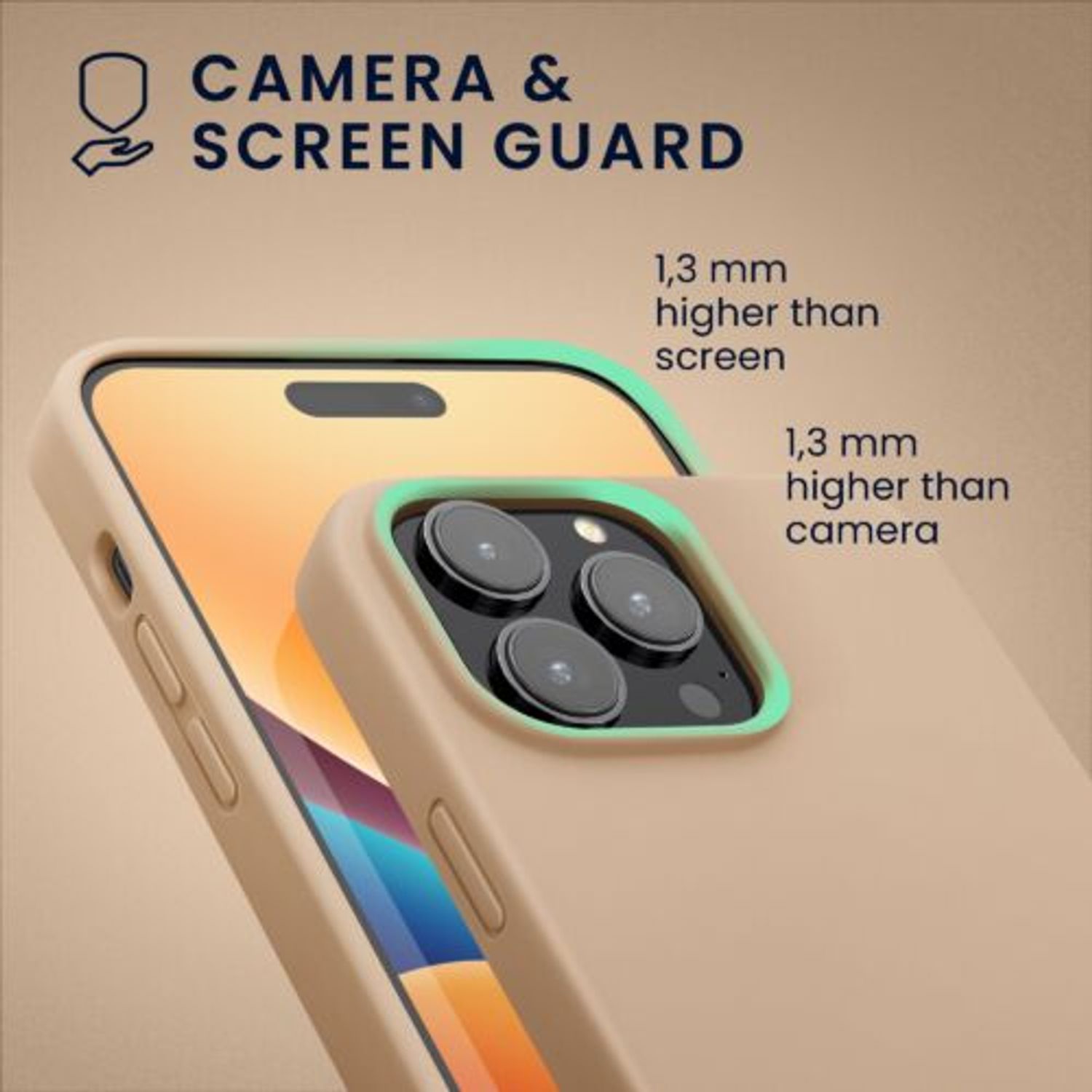 Husa Kwmobile pentru Apple iPhone 14 Pro Max, Silicon, Crem, 59074.154 fotografia produsului View 7 L