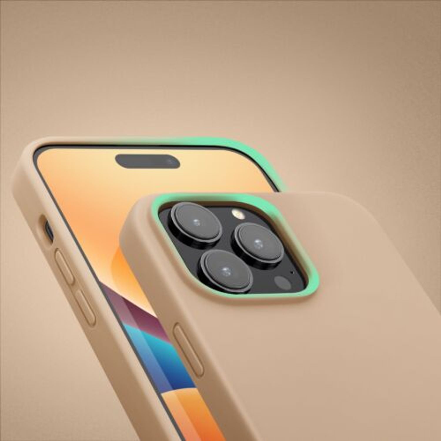 Husa Kwmobile pentru Apple iPhone 14 Pro Max, Silicon, Crem, 59074.154 fotografia produsului View 2 L