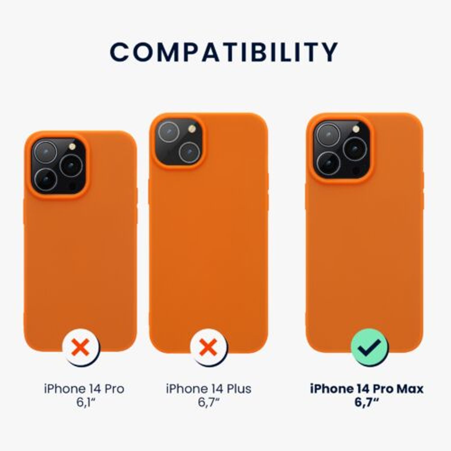 Husa Kwmobile pentru Apple iPhone 14 Pro Max, Silicon, Portocaliu, 59078.69 fotografia produsului View 2 L