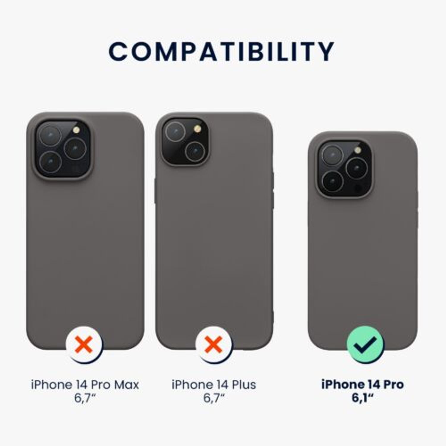 Husa Kwmobile pentru Apple iPhone 14 Pro, Silicon, Gri, 59081.155 fotografia produsului View 2 L