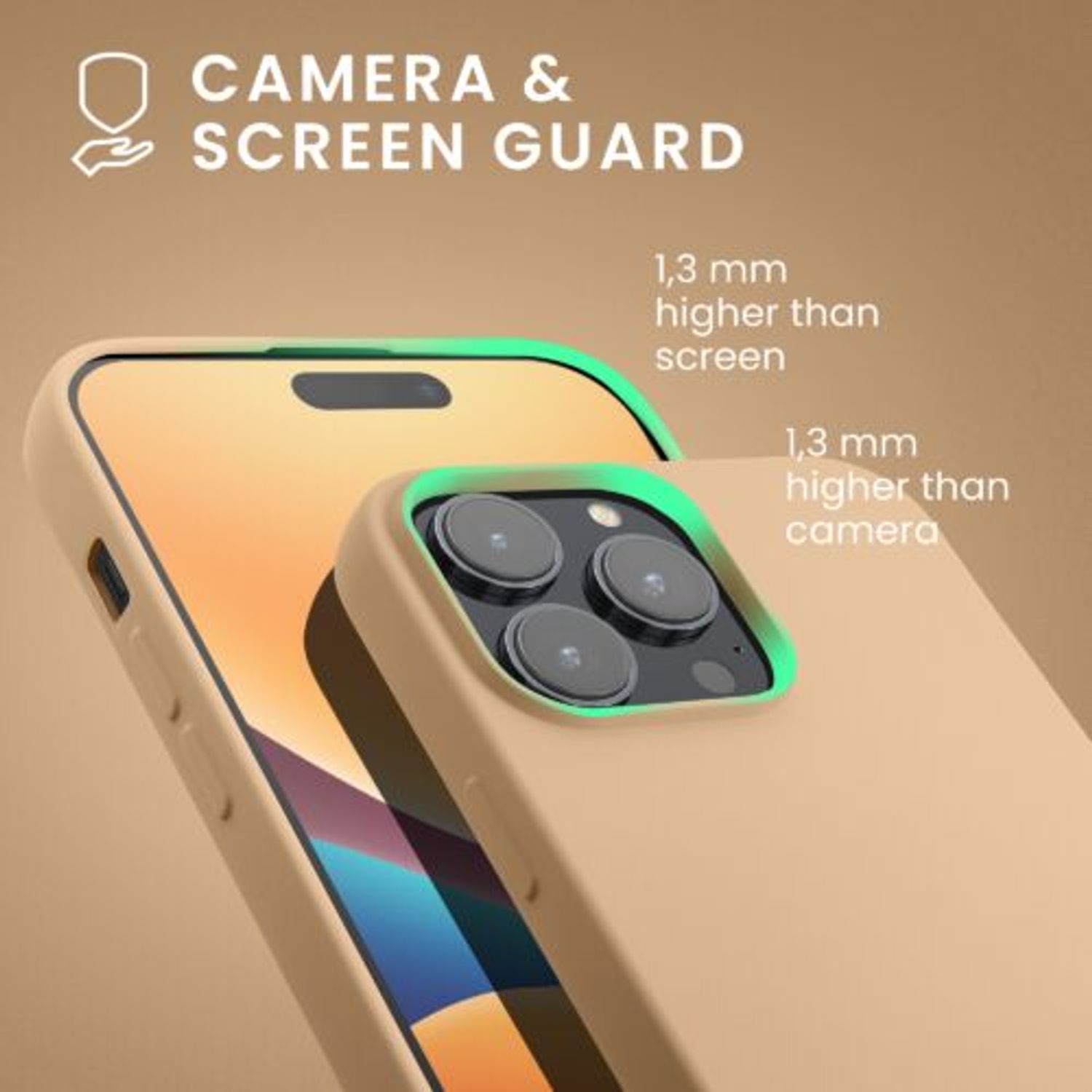 Husa Kwmobile pentru Apple iPhone 14 Pro Max, Silicon, Crem, 59082.154 fotografia produsului View 6 L