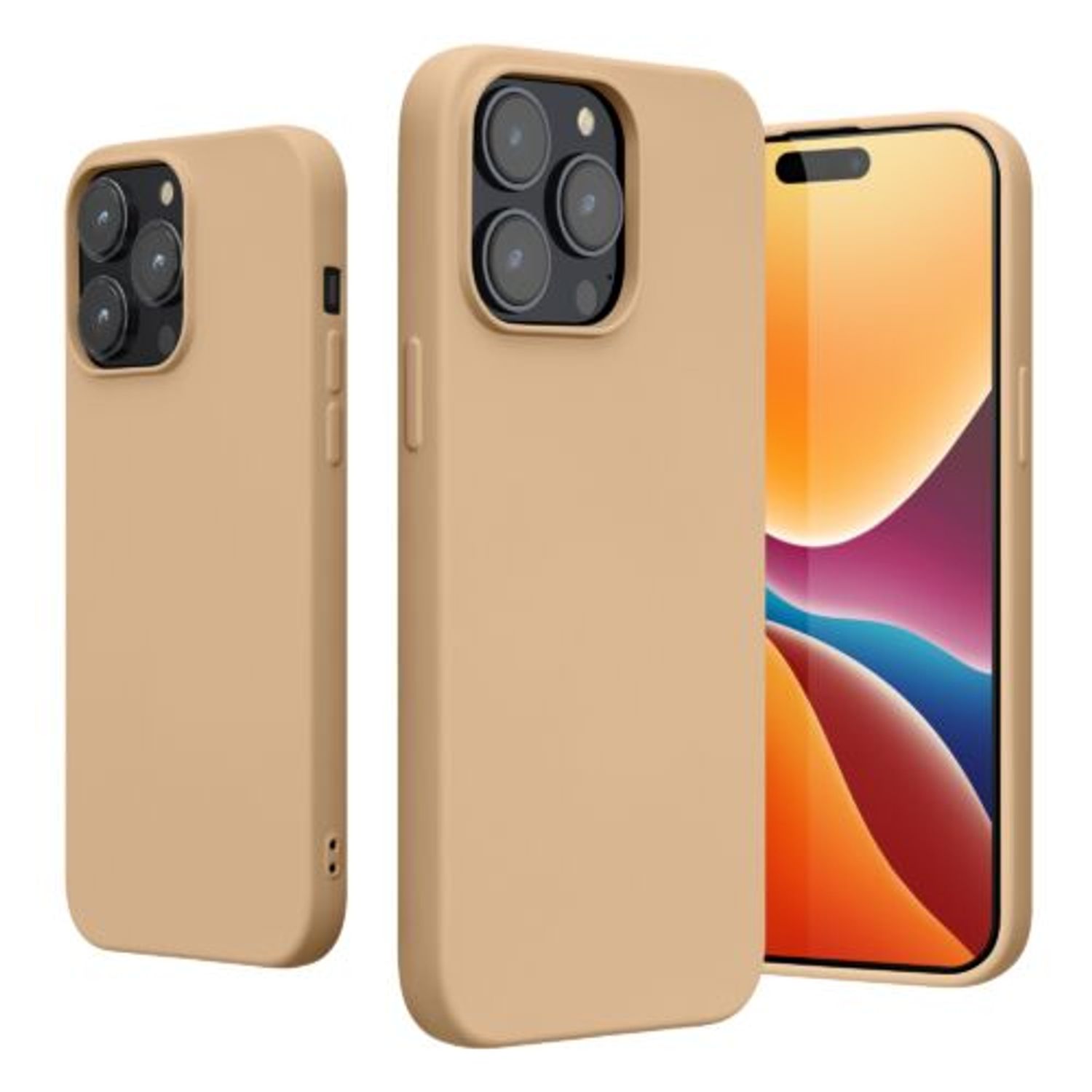 Husa Kwmobile pentru Apple iPhone 14 Pro Max, Silicon, Crem, 59082.154 fotografia produsului