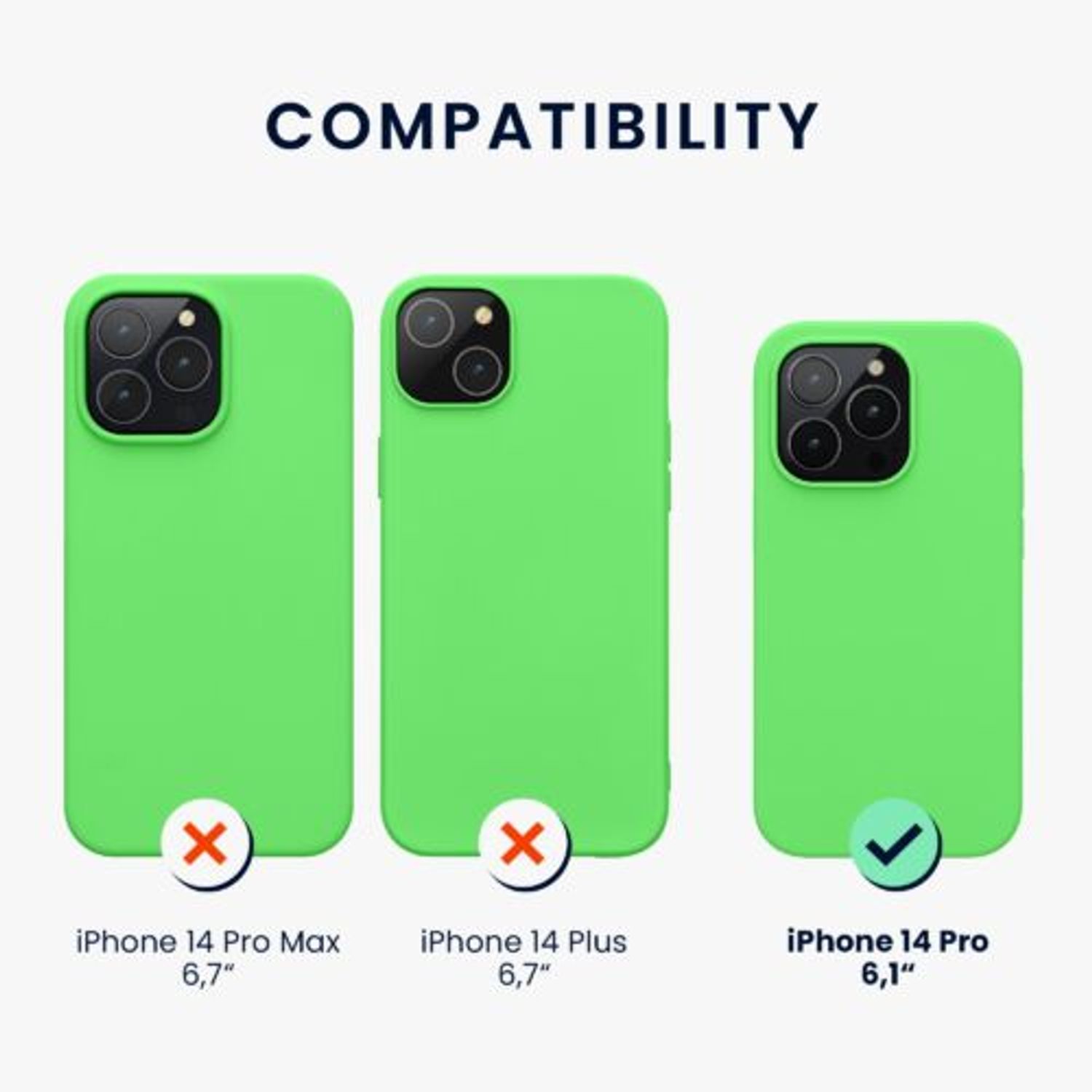 Husa Kwmobile pentru Apple iPhone 14 Pro, Silicon, Verde, 59073.159 fotografia produsului View 2 L