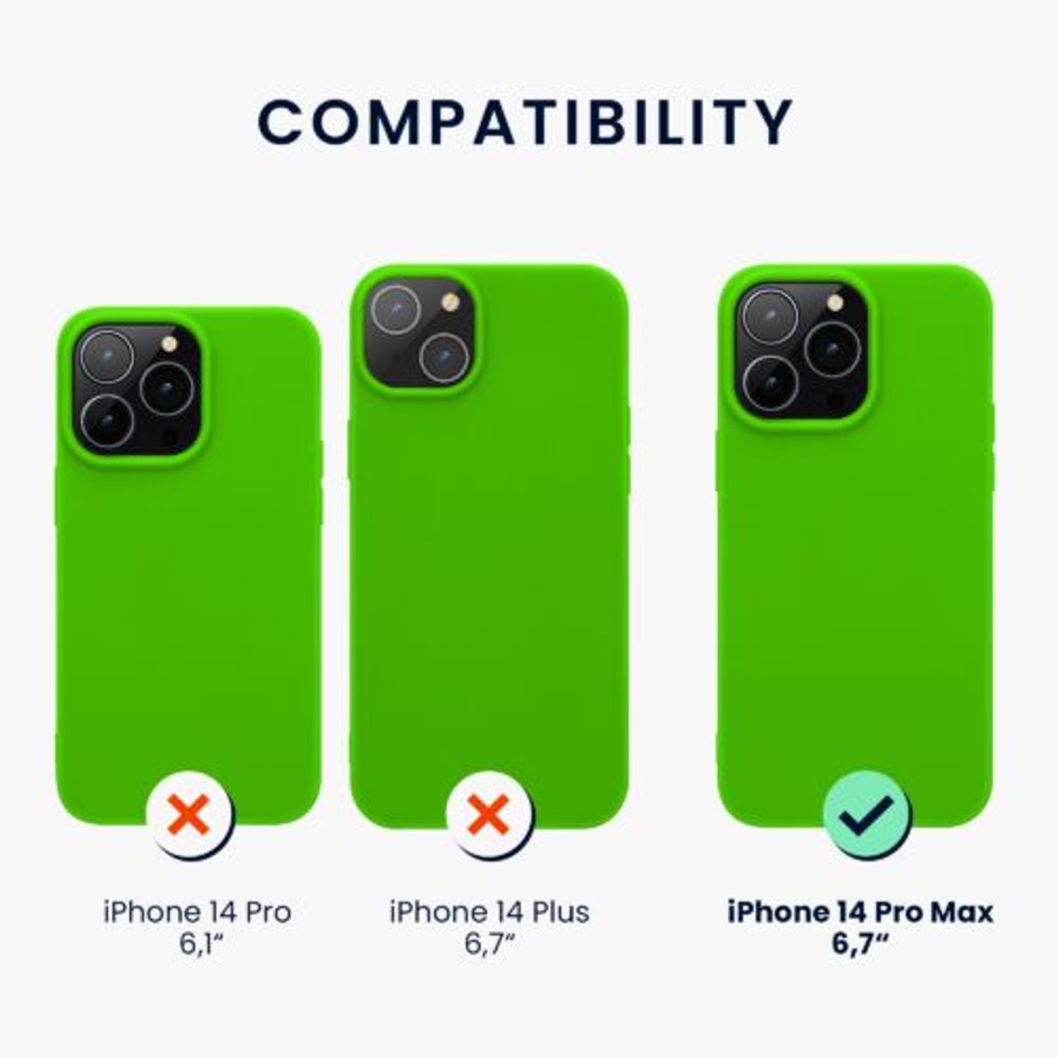 Husa Kwmobile pentru Apple iPhone 14 Pro Max, Silicon, Verde, 59078.44 fotografia produsului View 2 L