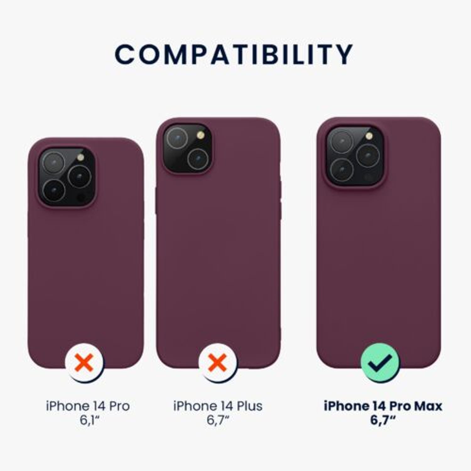 Husa Kwmobile pentru Apple iPhone 14 Pro Max, Silicon, Violet, 59074.209 fotografia produsului View 2 L