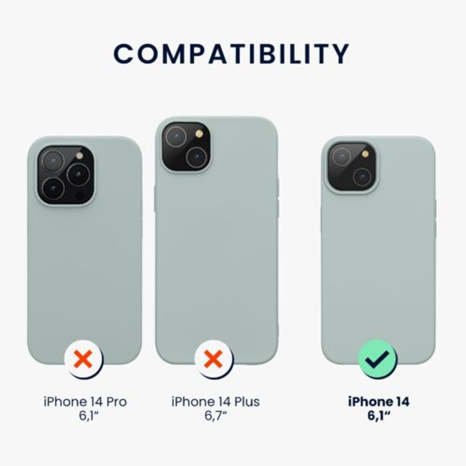 Husa Kwmobile pentru Apple iPhone 14, Silicon, Verde, 59071.200 fotografia produsului View 2 L