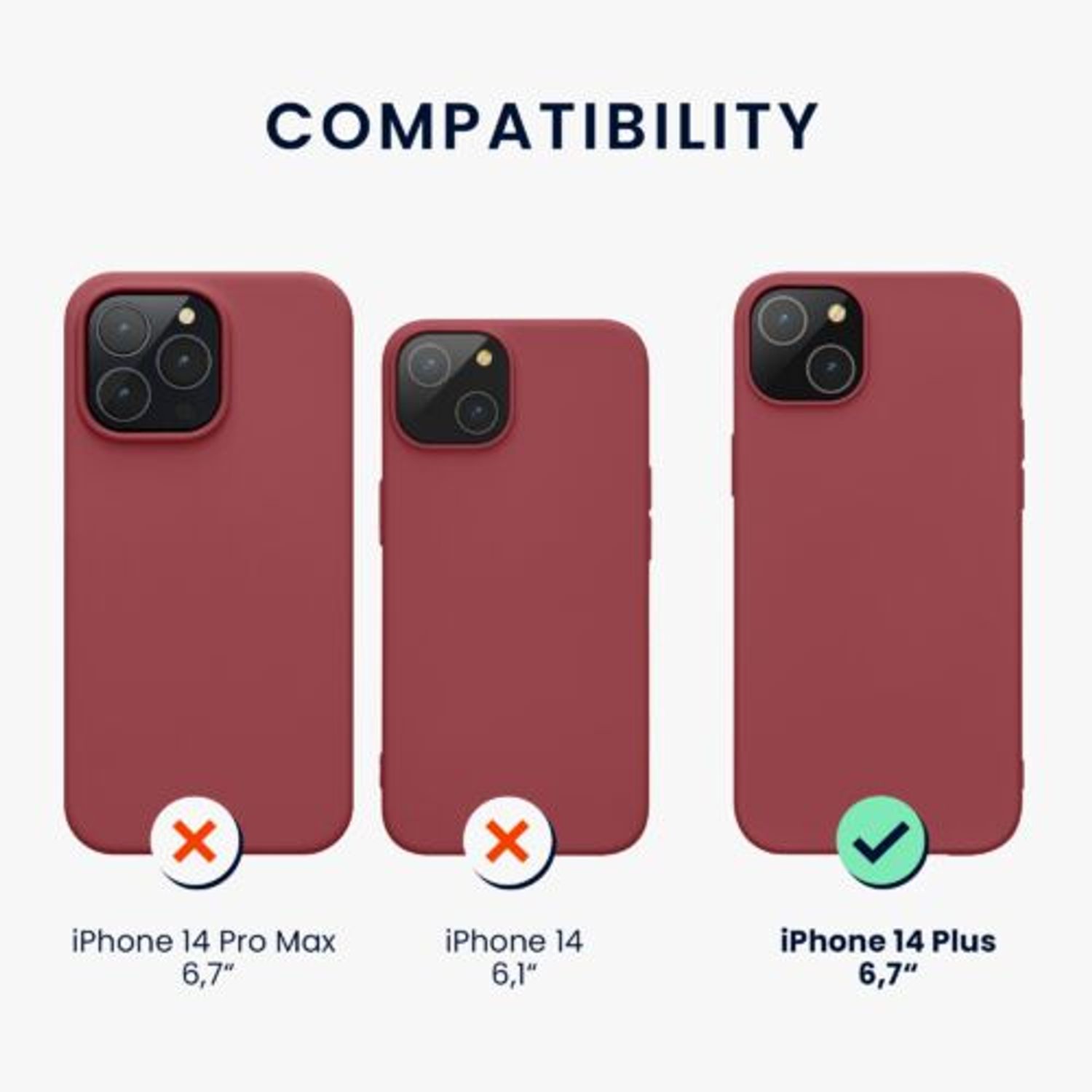 Husa Kwmobile pentru Apple iPhone 14 Plus, Silicon, Rosu, 59080.167 fotografia produsului View 2 L