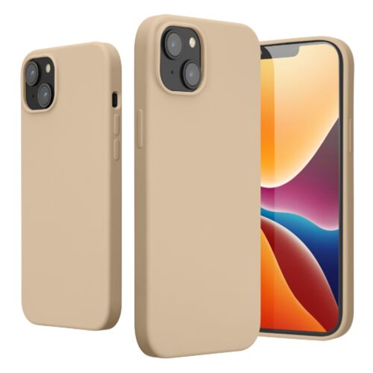 Husa Kwmobile pentru Apple iPhone 14 Plus, Silicon, Crem, 59072.154 fotografia produsului