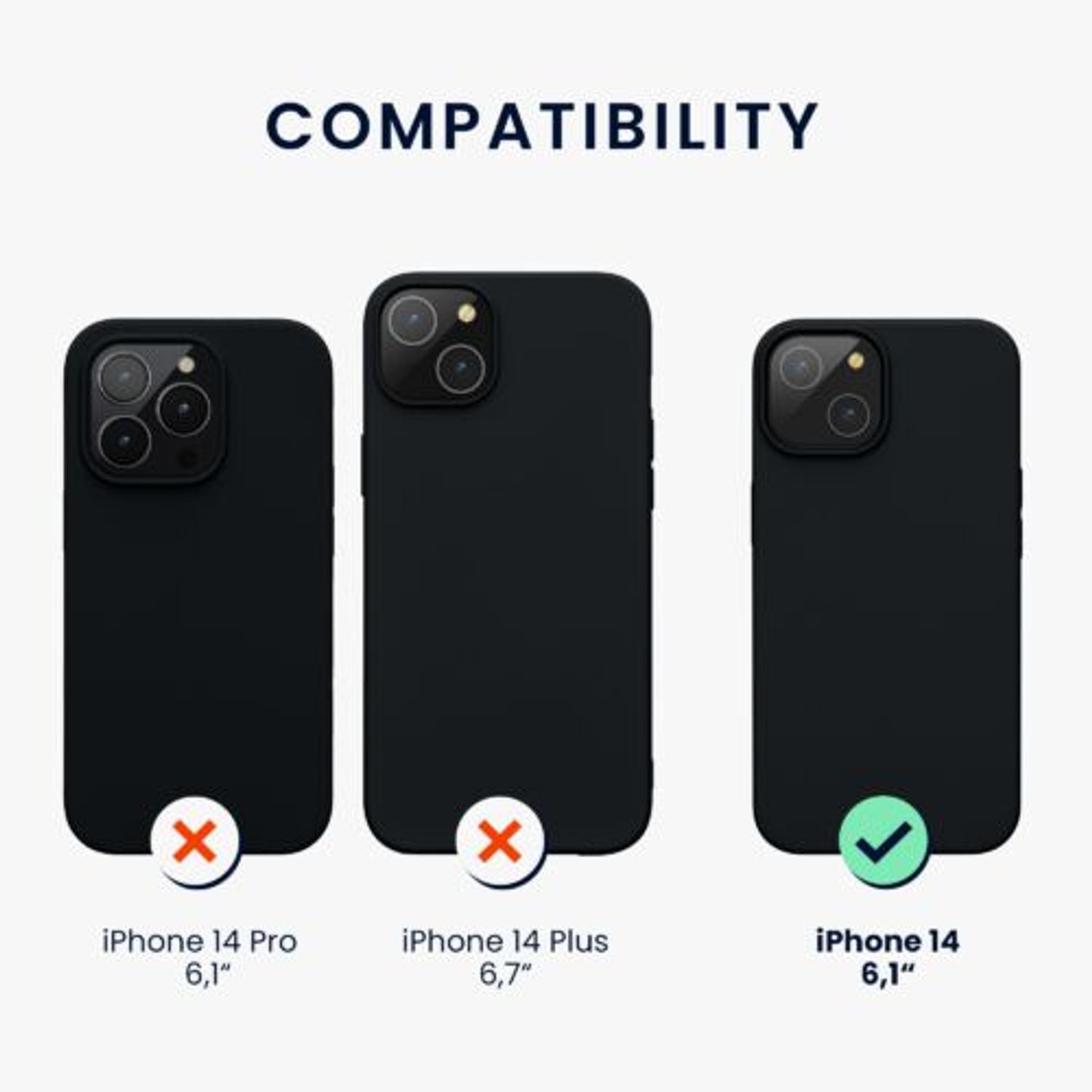 Husa Kwmobile pentru Apple iPhone 14, Silicon, Gri, 59071.186 fotografia produsului View 2 L