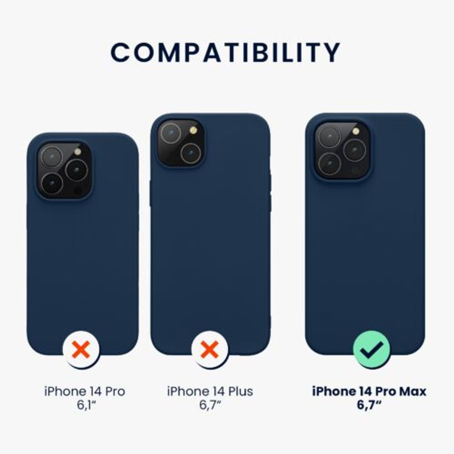 Husa Kwmobile pentru Apple iPhone 14 Pro Max, Silicon, Albastru, 59082.116 fotografia produsului View 2 L