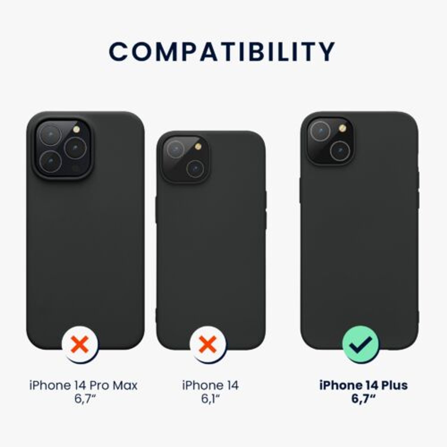 Husa Kwmobile pentru Apple iPhone 14 Plus, Silicon, Negru, 59080.47 fotografia produsului View 2 L