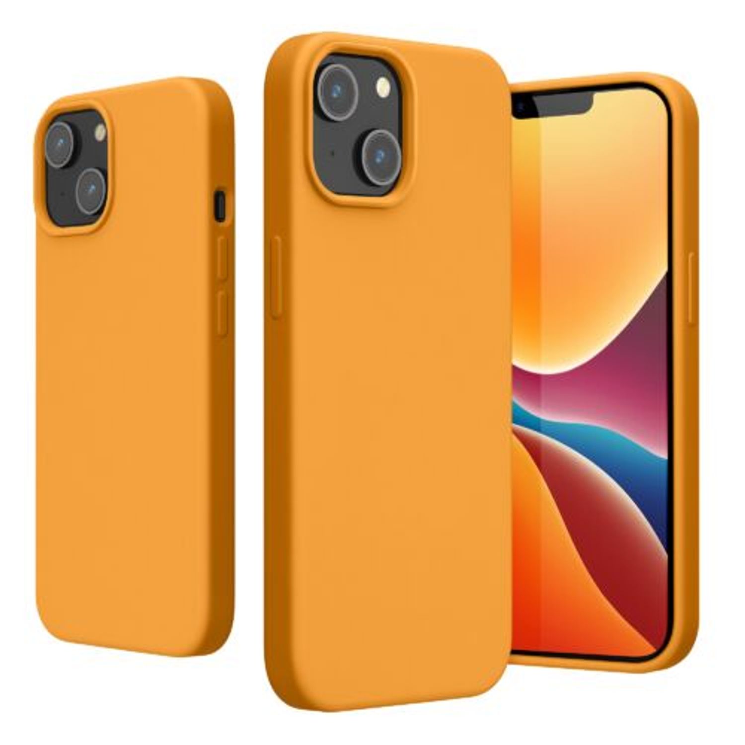 Husa Kwmobile pentru Apple iPhone 14, Silicon, Portocaliu, 59071.150 fotografia produsului