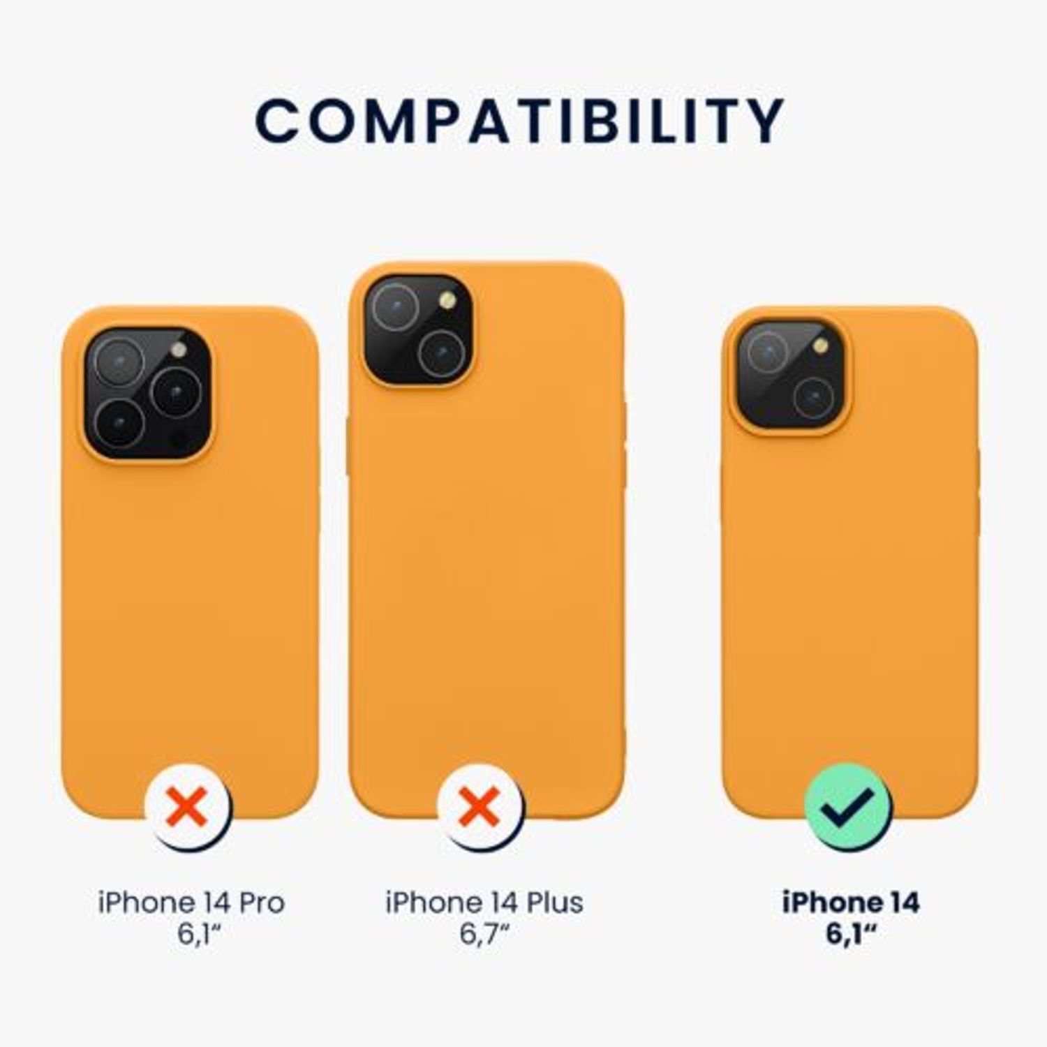 Husa Kwmobile pentru Apple iPhone 14, Silicon, Portocaliu, 59071.150 fotografia produsului View 2 L