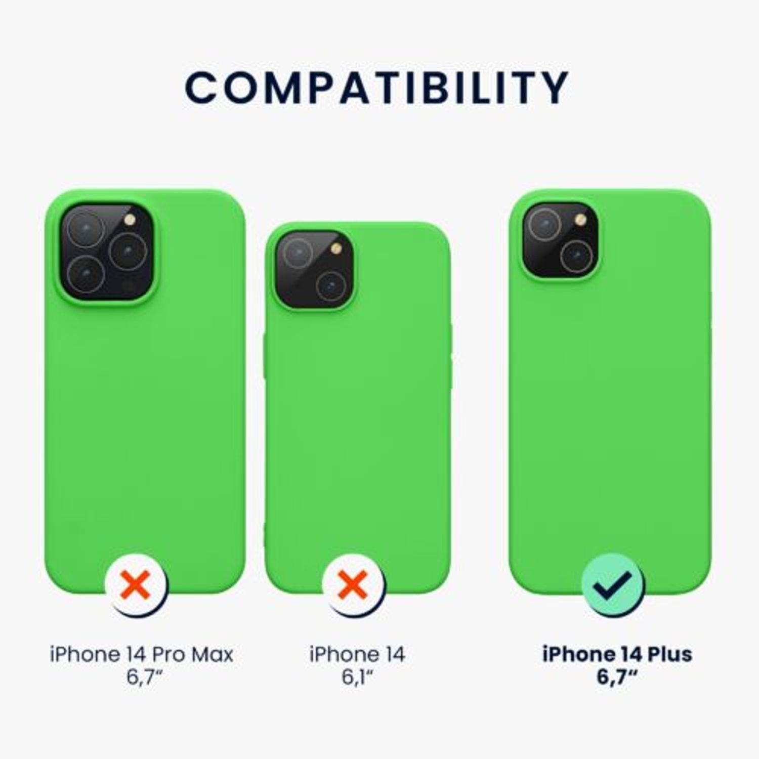 Husa Kwmobile pentru Apple iPhone 14 Plus, Silicon, Verde, 59072.159 fotografia produsului View 2 L