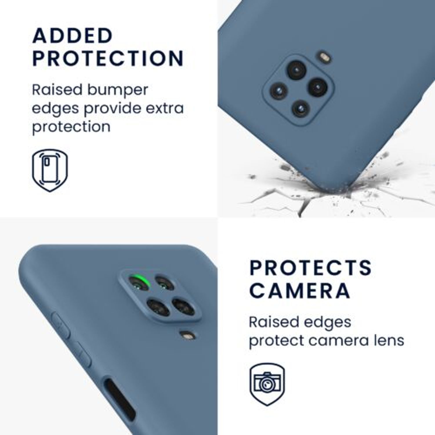 Husa Kwmobile pentru Xiaomi Redmi Note 9S/Redmi Note 9 Pro/Redmi Note 9 Pro Max, Silicon, Albastru, 56562.202 fotografia produsului View 5 L
