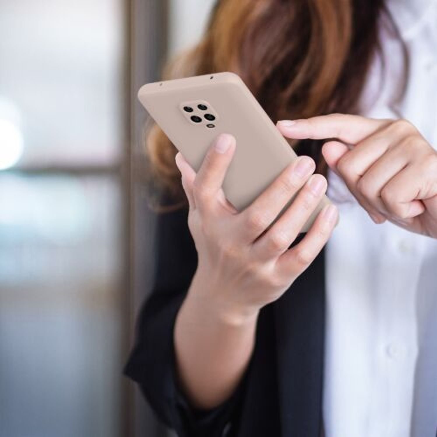 Husa Kwmobile pentru Xiaomi Redmi Note 9S/Redmi Note 9 Pro/Redmi Note 9 Pro Max, Silicon, Crem, 56562.225 fotografia produsului View 8 L