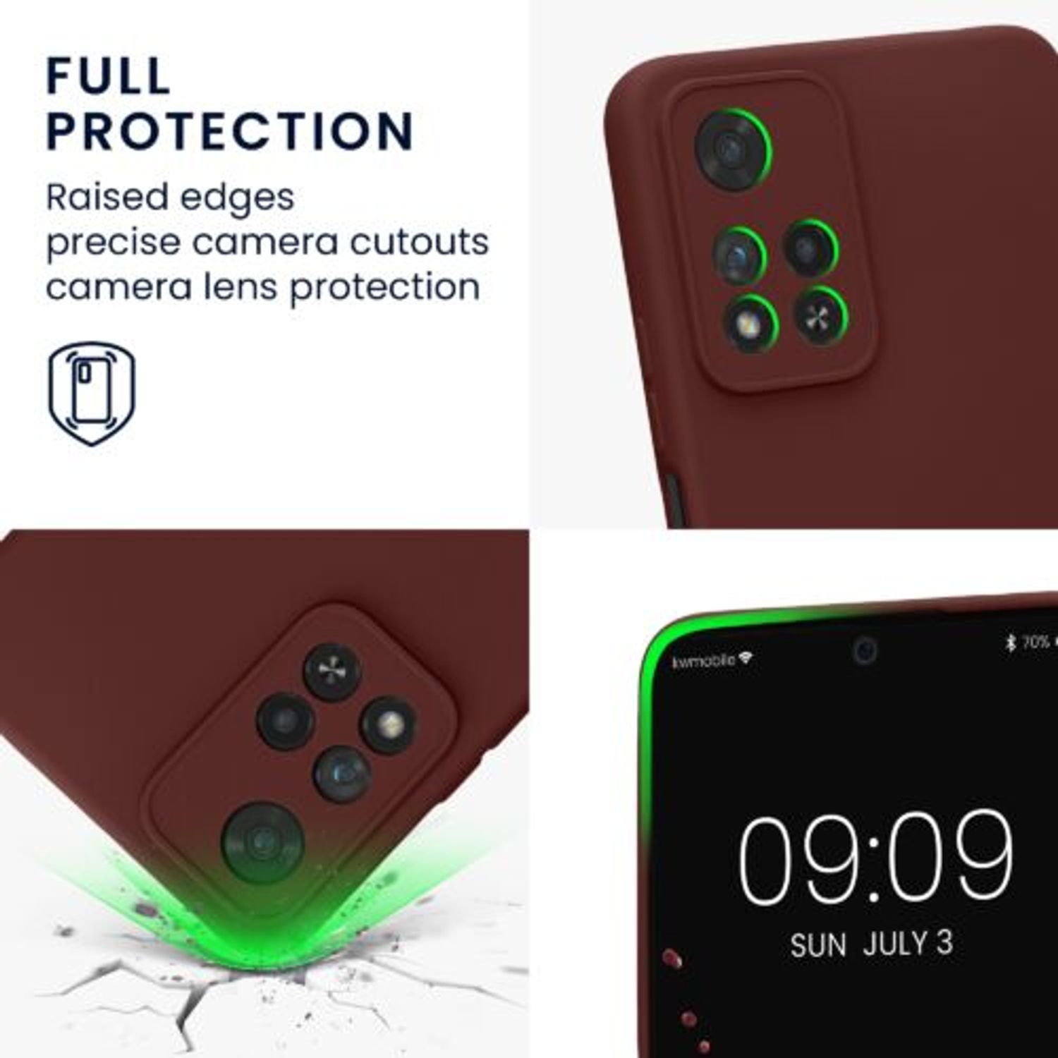 Husa Kwmobile pentru Xiaomi Redmi Note 11 Pro Plus 5G, Silicon, Rosu, 58097.187 fotografia produsului View 3 L