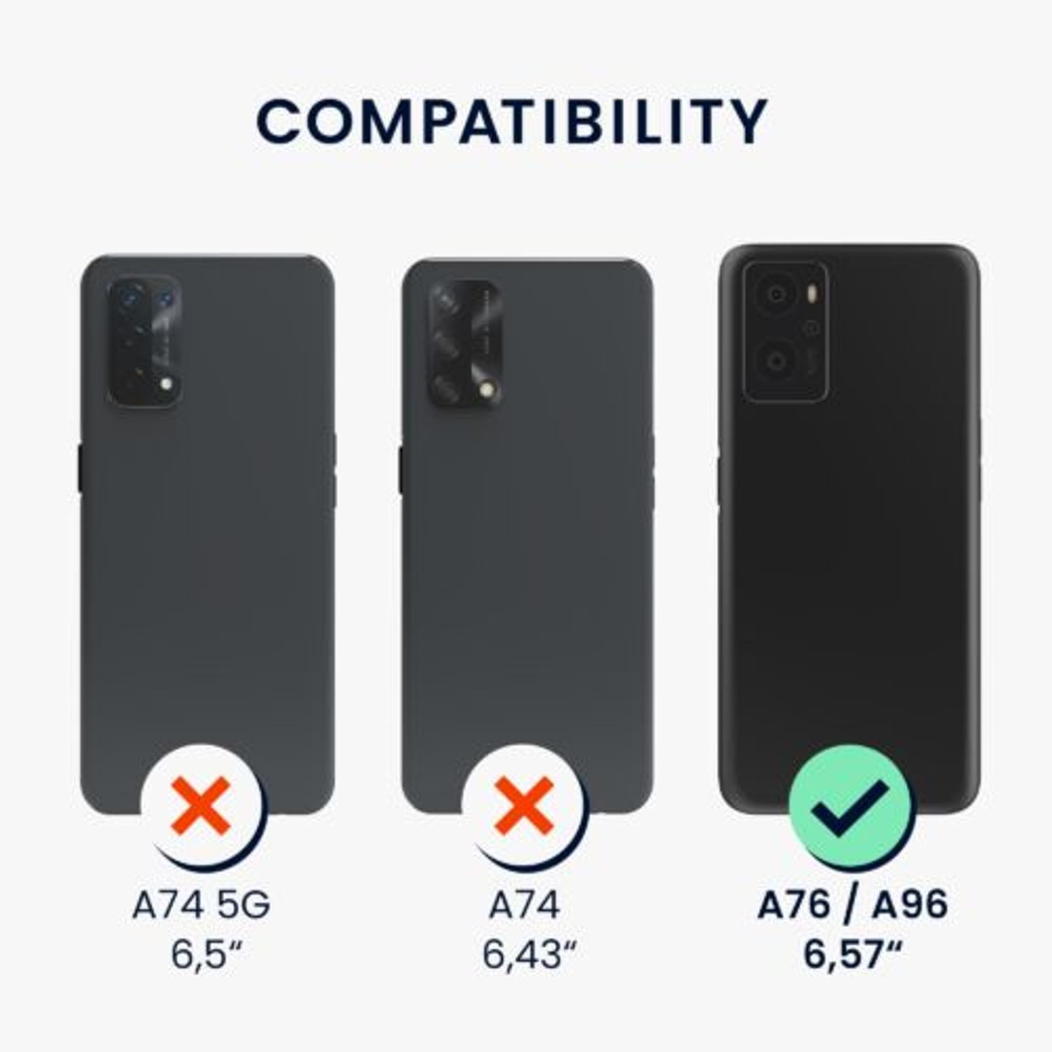 Husa Kwmobile pentru OPPO A76/A96, Silicon, Verde, 59147.169 fotografia produsului View 5 L