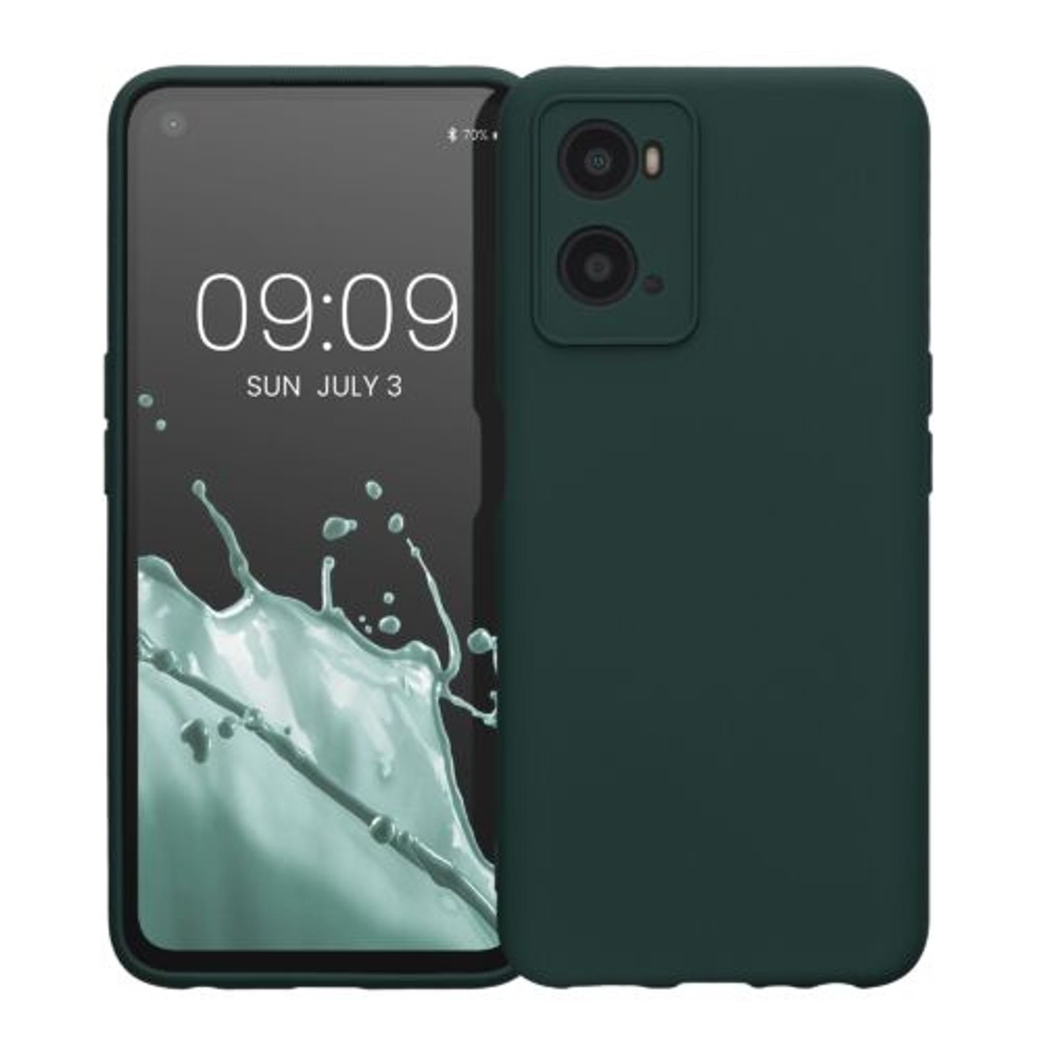 Husa Kwmobile pentru OPPO A76/A96, Silicon, Verde, 59147.169 fotografia produsului