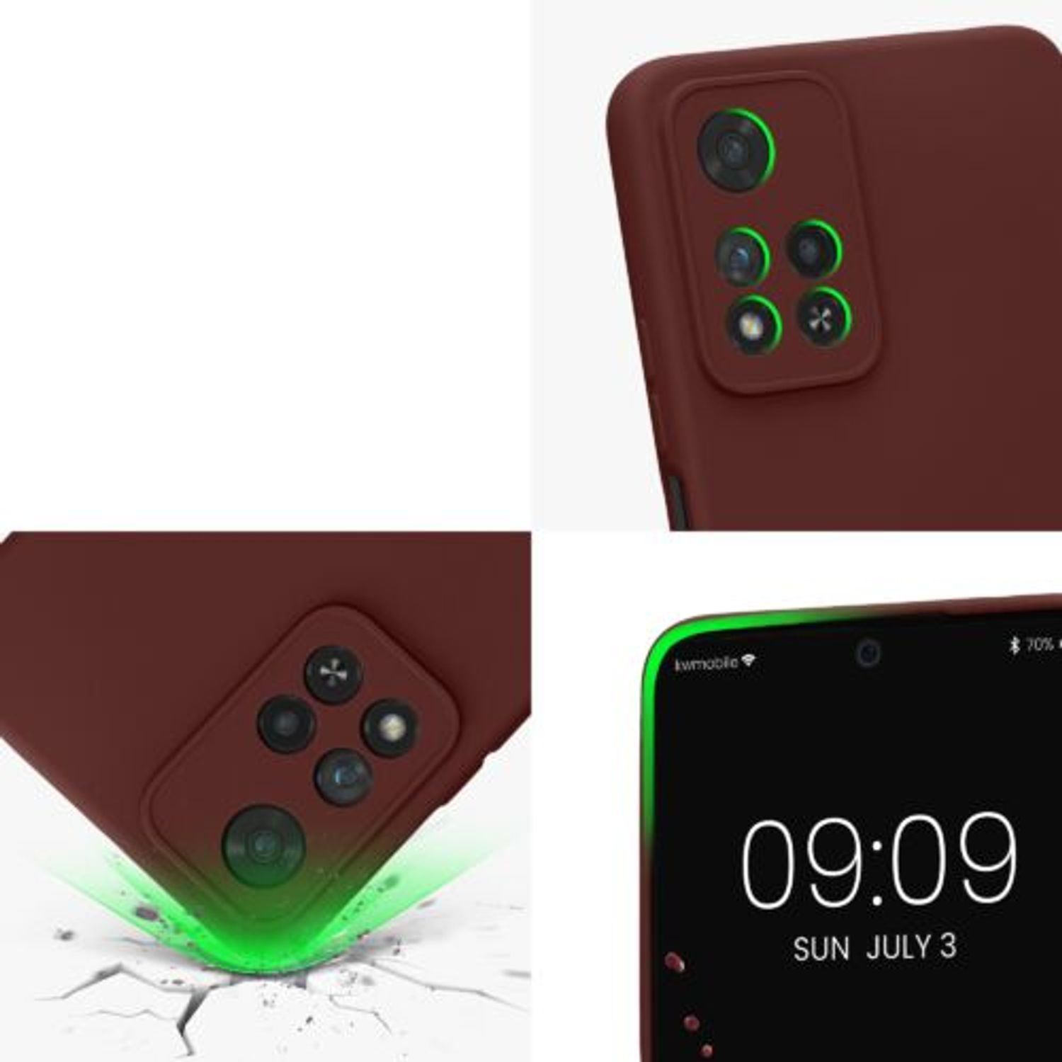 Husa Kwmobile pentru Xiaomi Redmi Note 11 Pro Plus 5G, Silicon, Rosu, 58097.187 fotografia produsului View 7 L